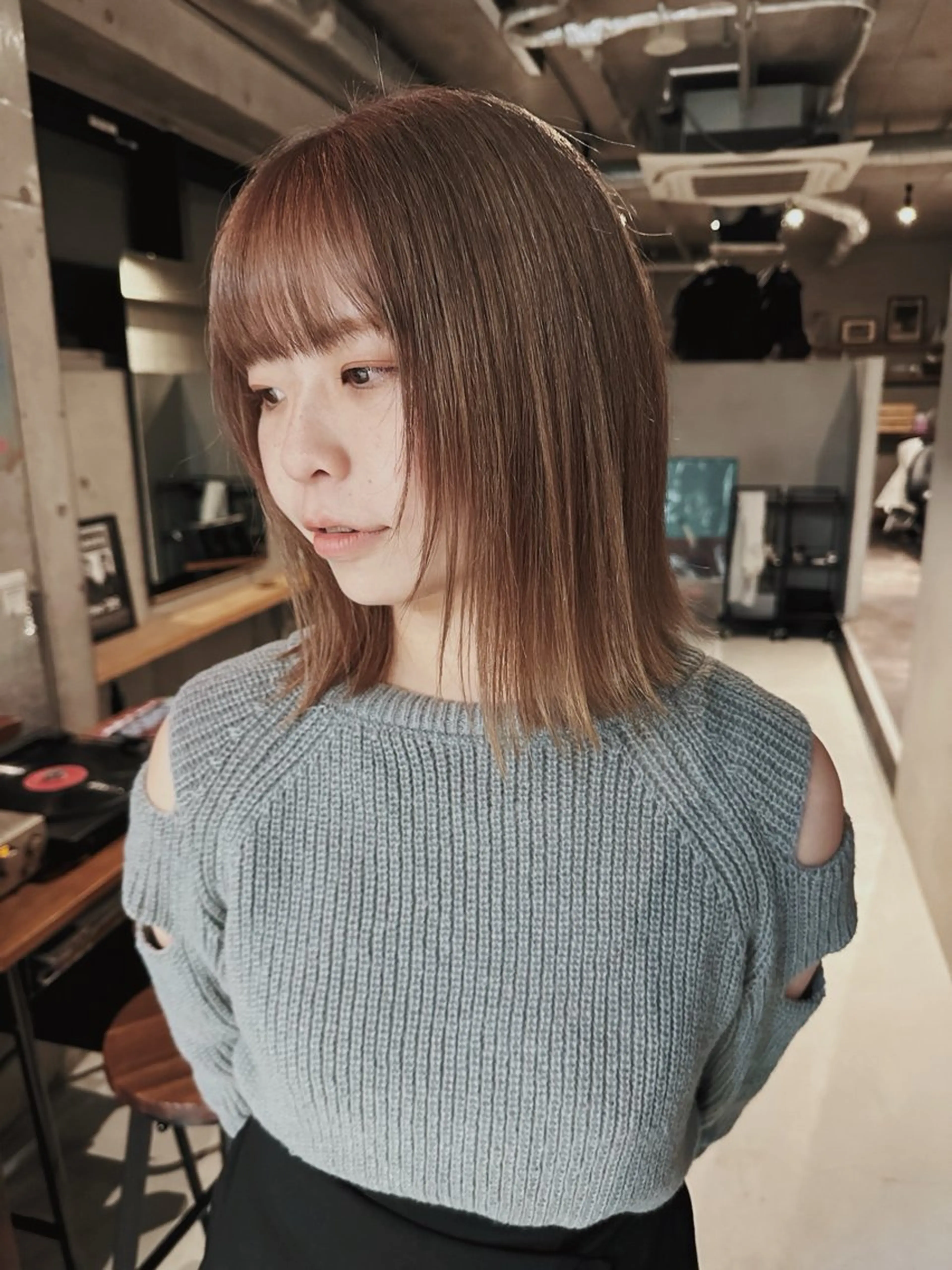 ミディアム ヘアカラー 前野 日奈/ ナチュカラー/パーマのヘアスタイル
