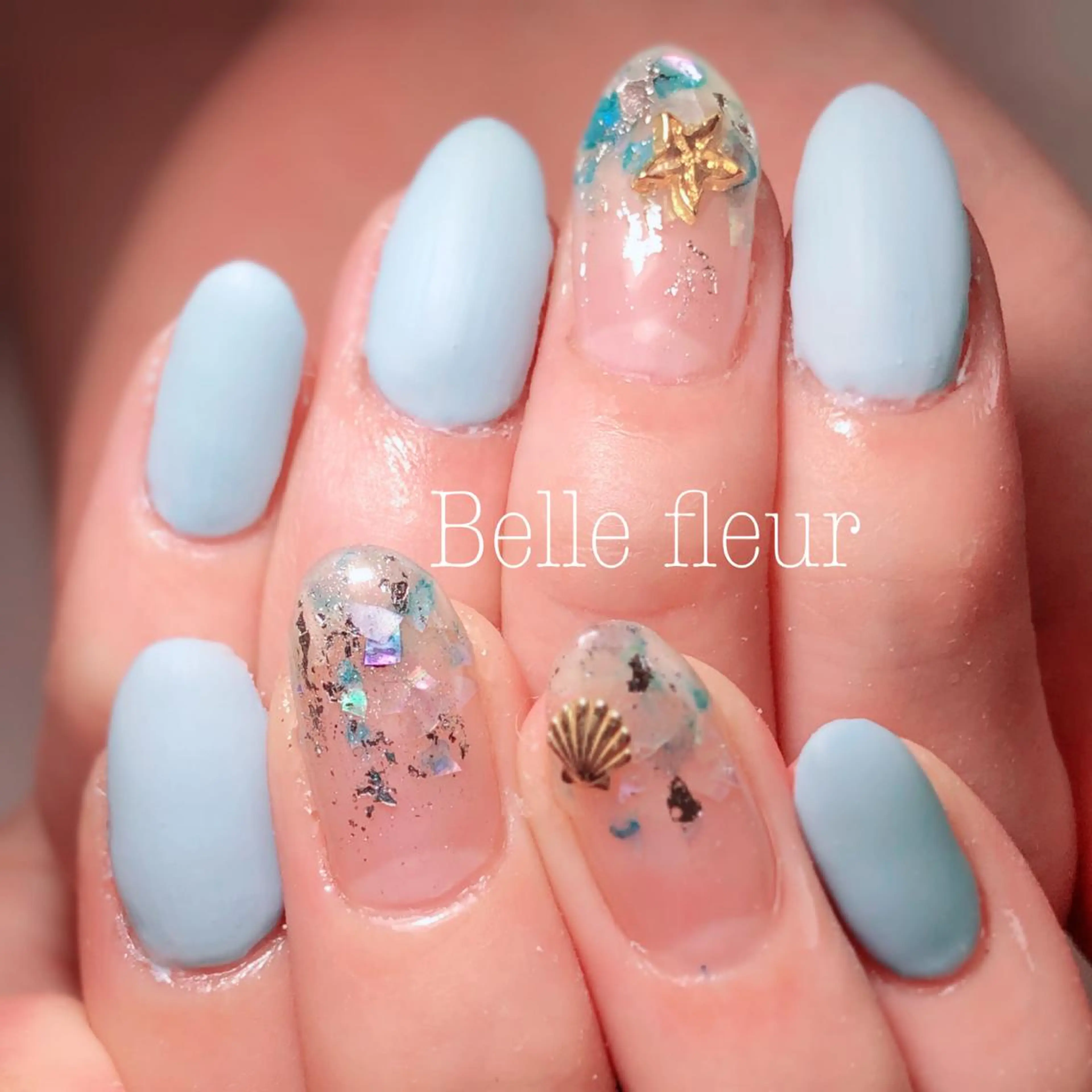 セミロング ネイル Belle fleurのネイルデザイン