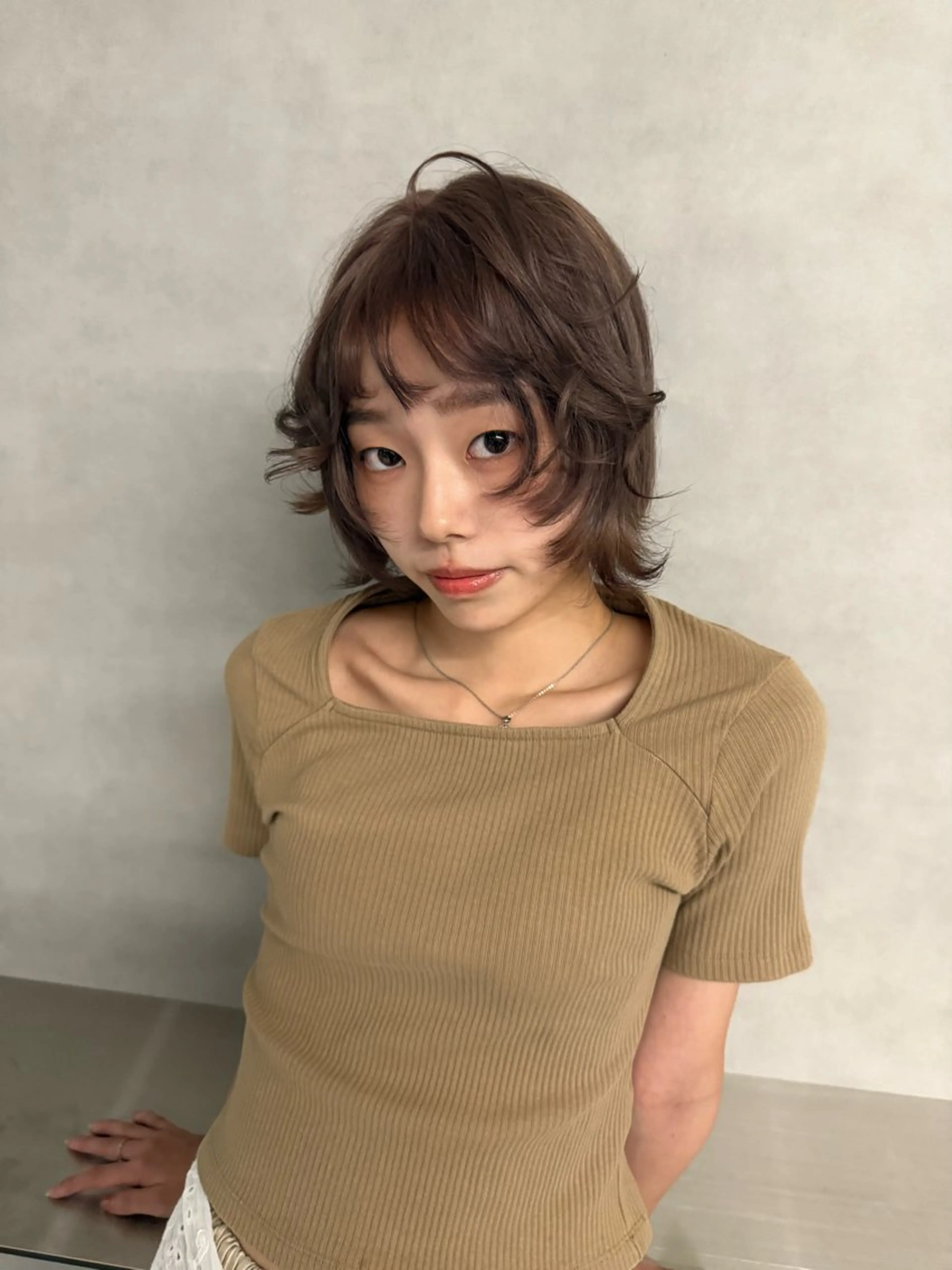 セミロング ヘアカラー ホワイトカラー/梅田 ハイトーン/しんのヘアスタイル