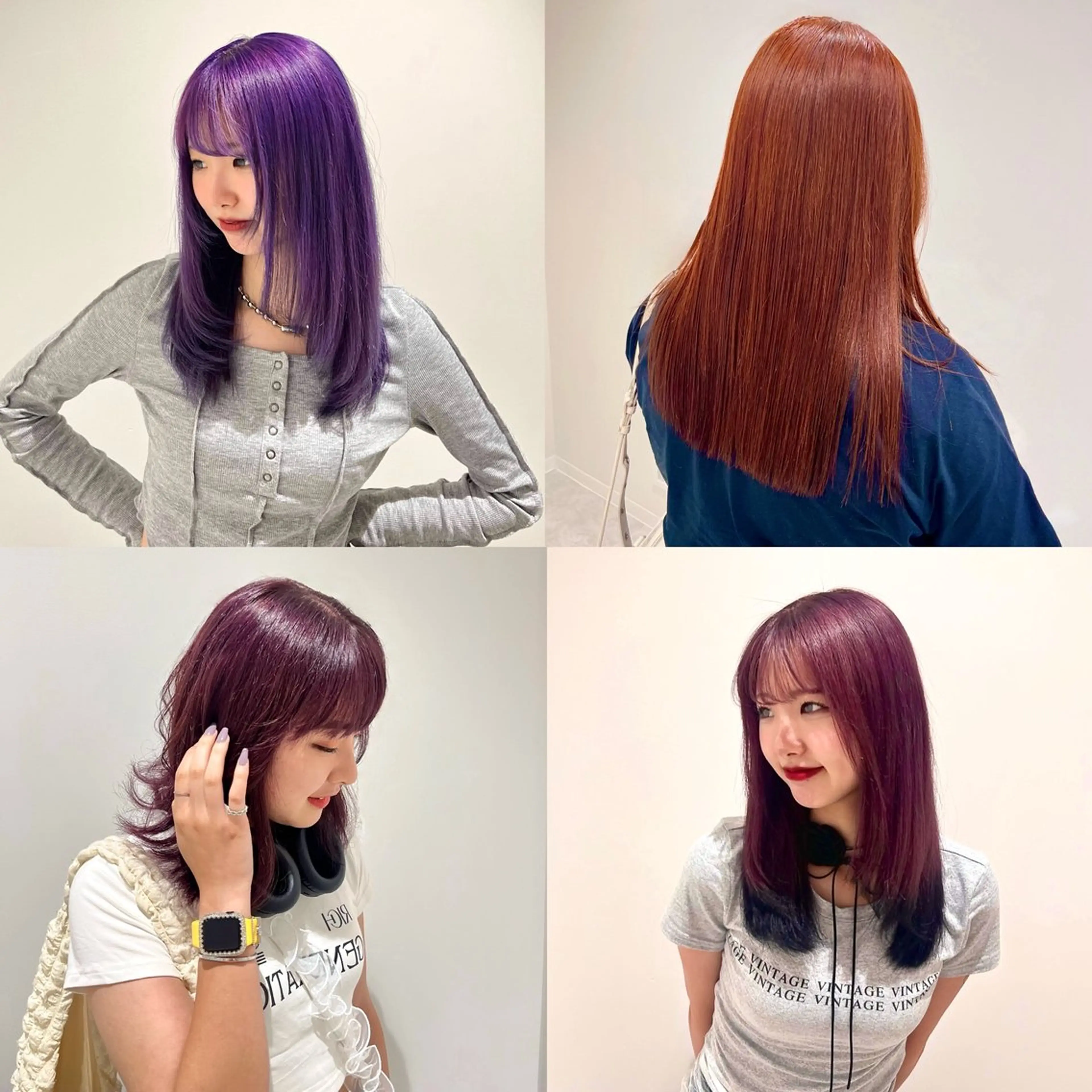 セミロング カラー ヘアカラー 💗暖色/ブリーチ/ レイヤー/横浜/メイのヘアスタイル