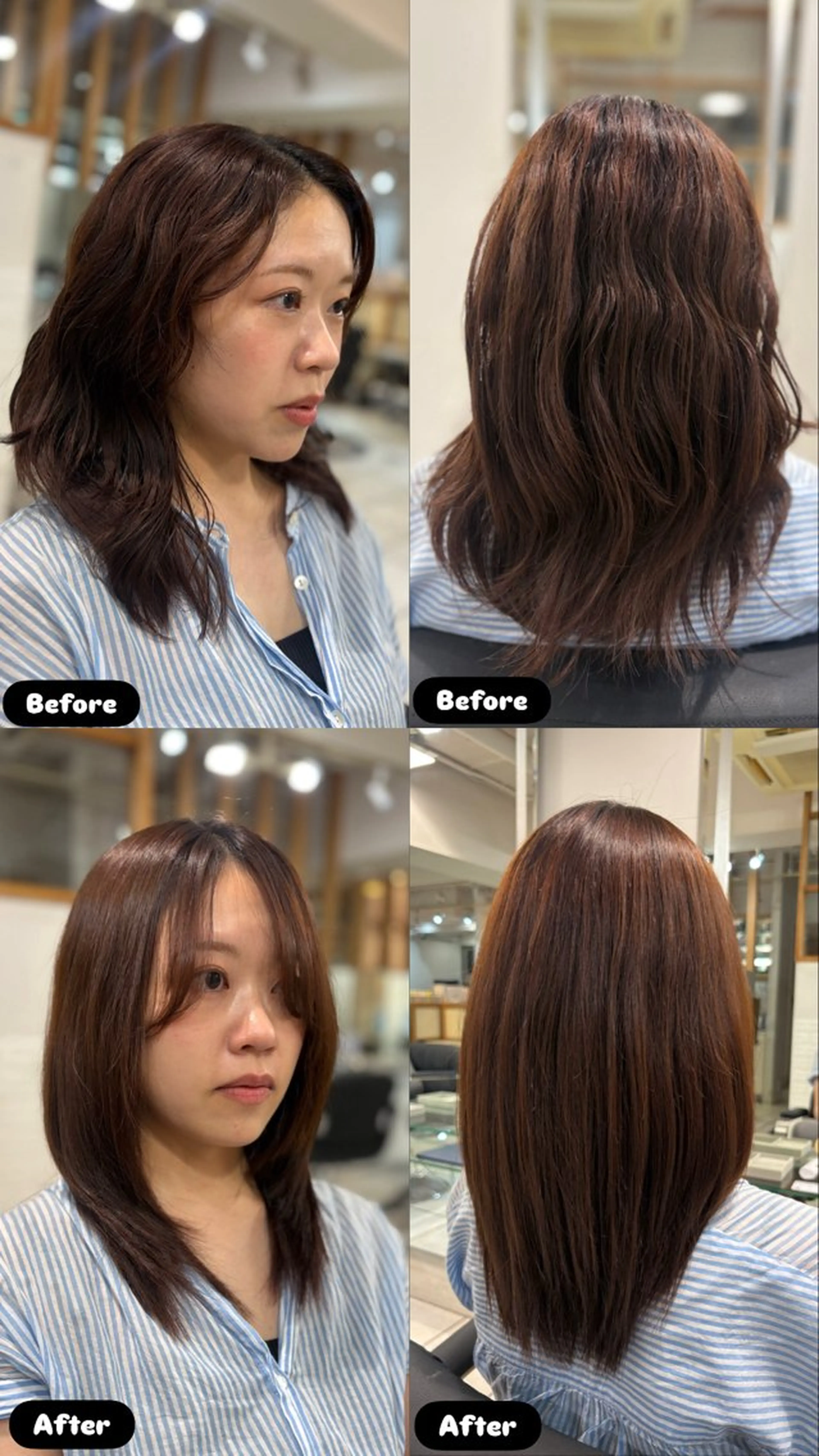 ミディアム カット 縮毛矯正 insence glue所属・小林 眞澄のヘアスタイル