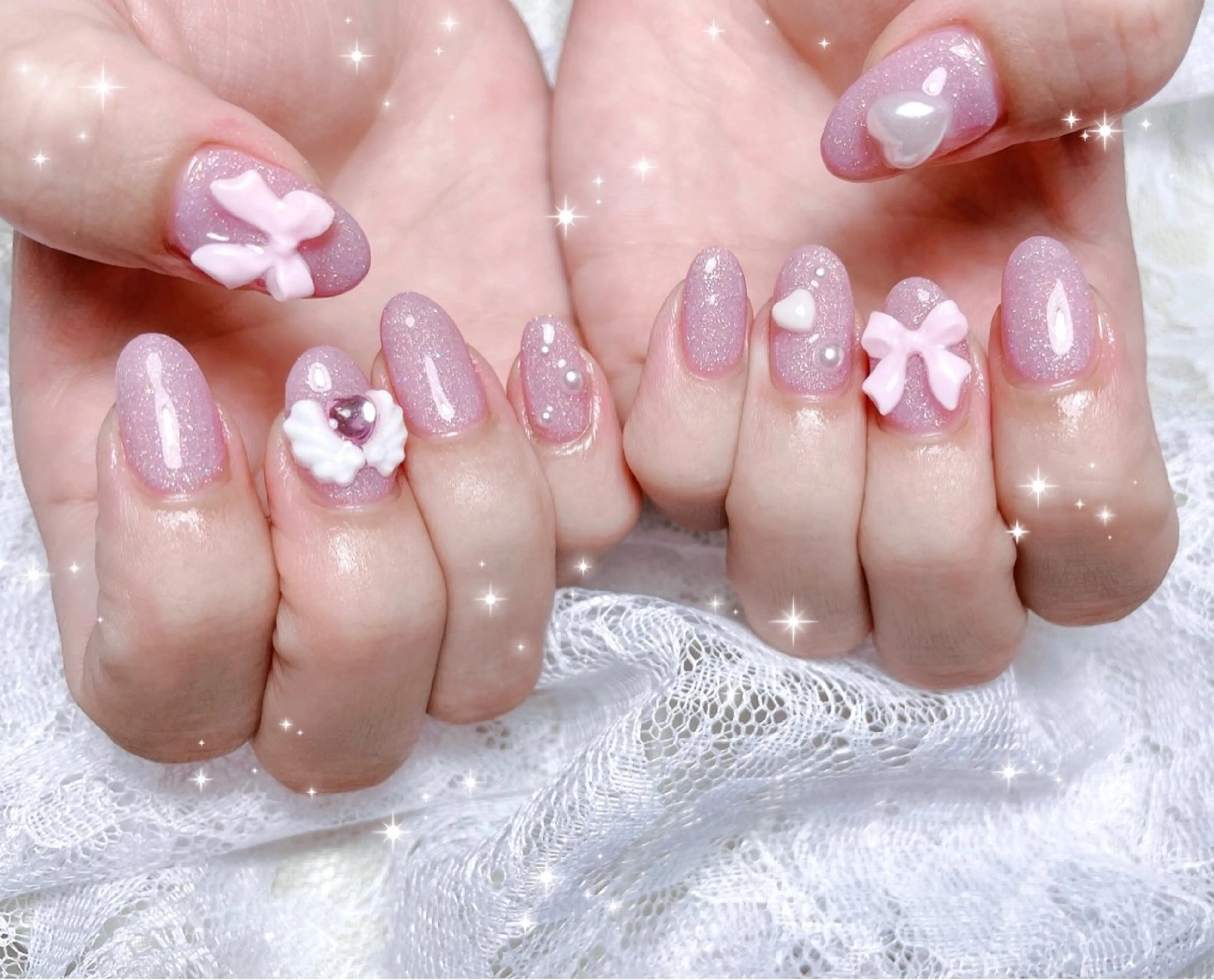 ネイル ガーリー ハンドネイル FLARE NAIL フレアネイルのネイルデザイン