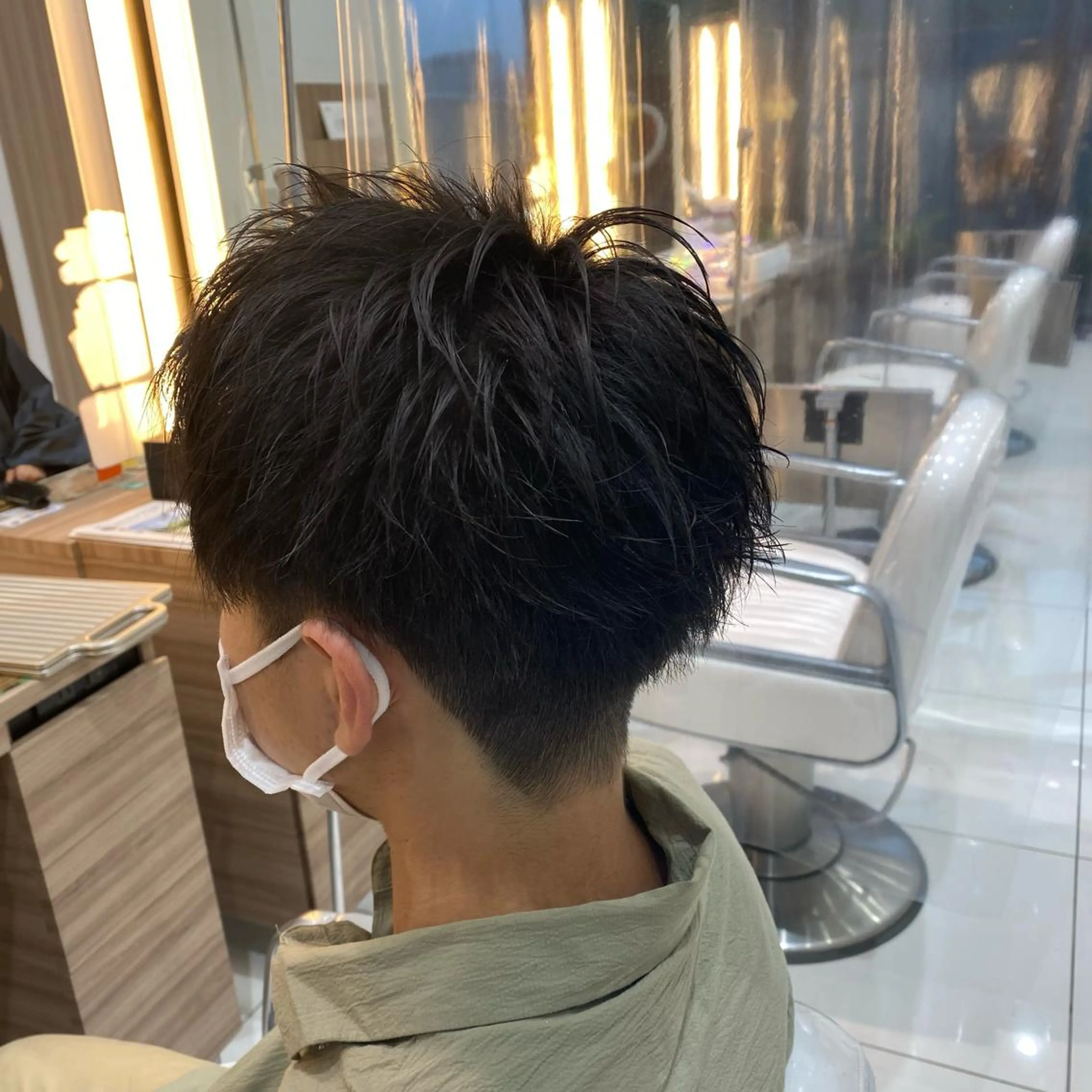 ショート メンズ アップバング マッシュ 🌱メンズパーマ🌱 篠崎 はやとのヘアスタイル