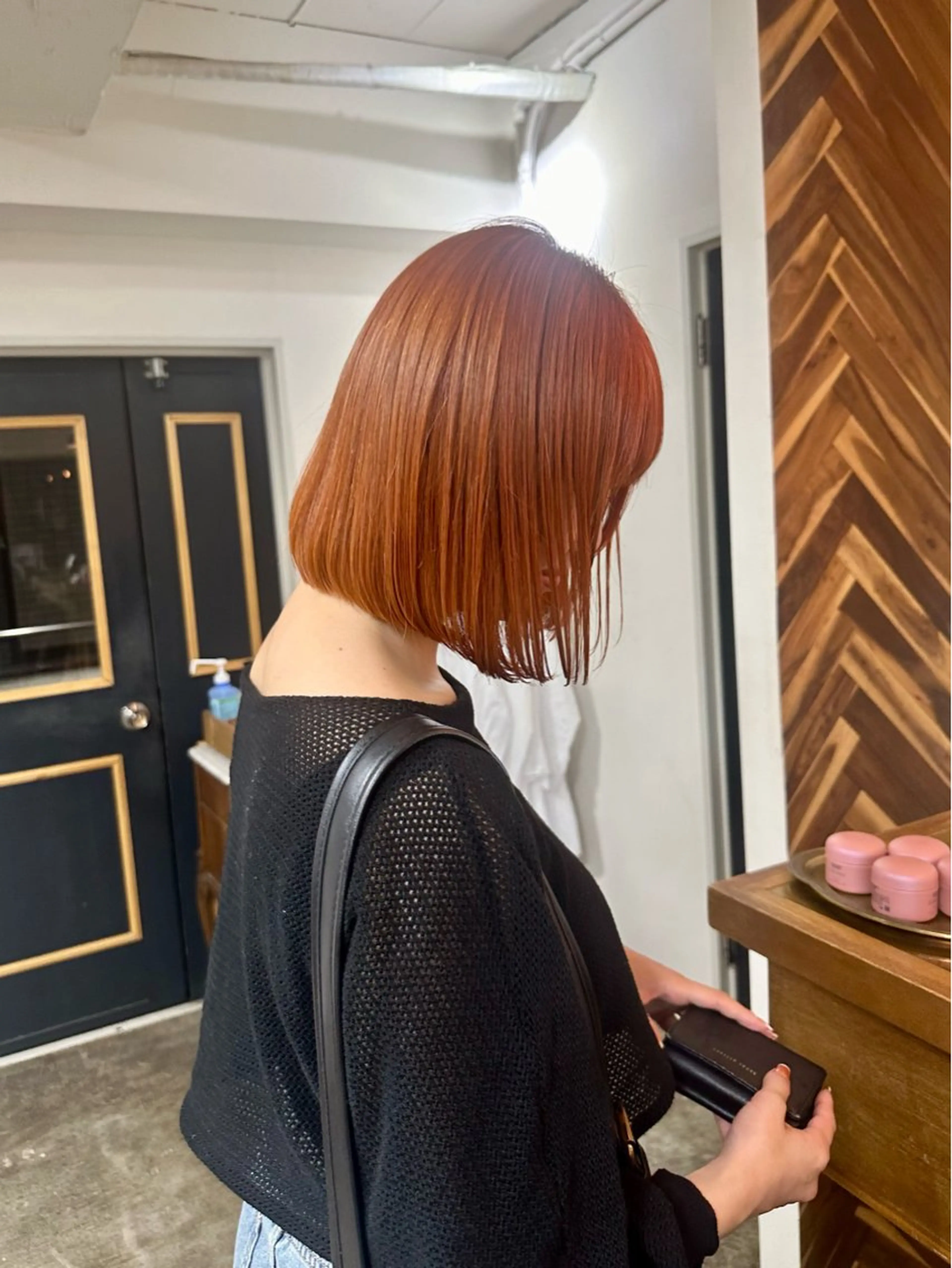 ミディアム カラー ボブ 外ハネヘア NAGISA 🎀カットモデル🎀のヘアスタイル