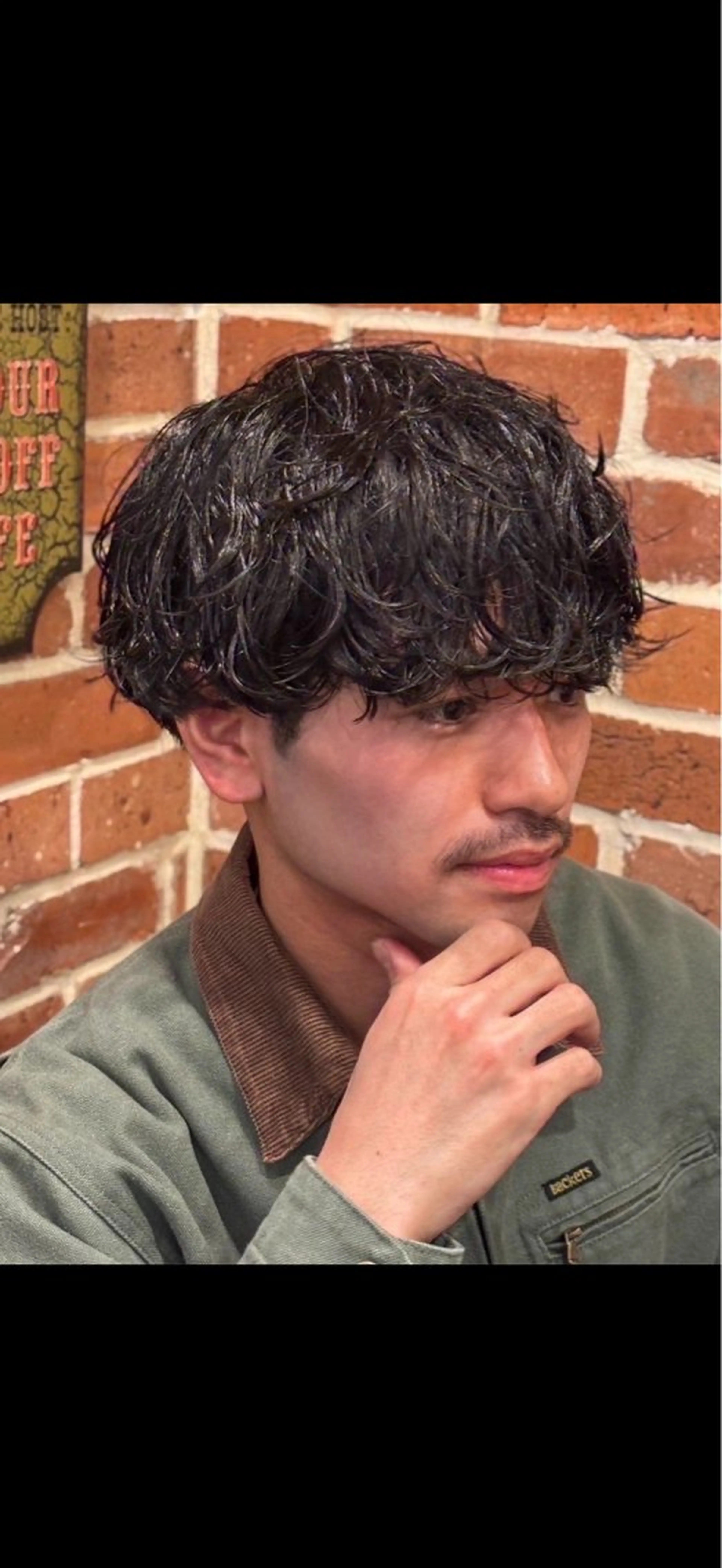 ミディアム パーマ ヒロ銀座名駅西口 長尾 匡起のヘアスタイル