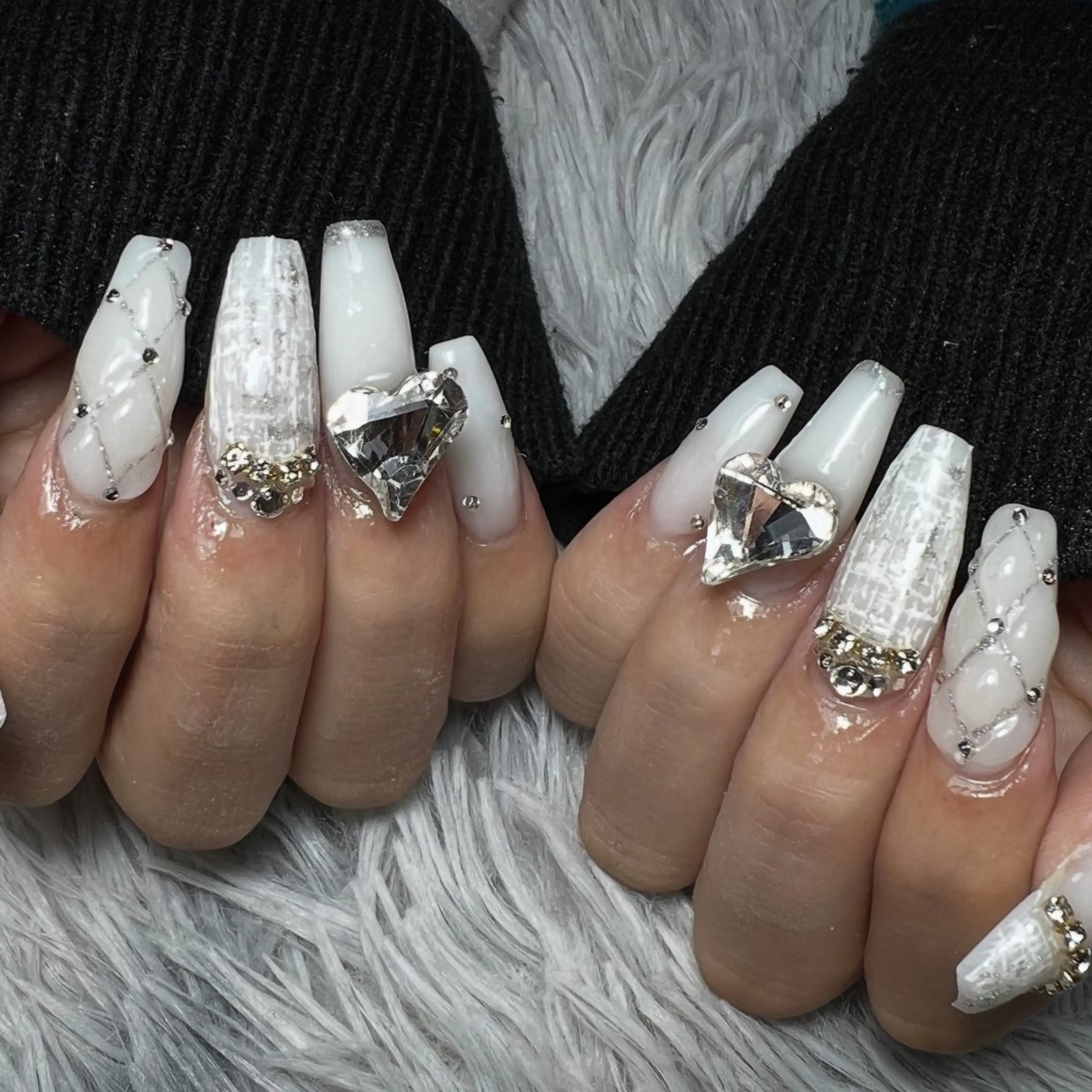 ネイル スカルプネイル ツイードネイル ハンドネイル シェヌネイル JURAのネイルデザイン