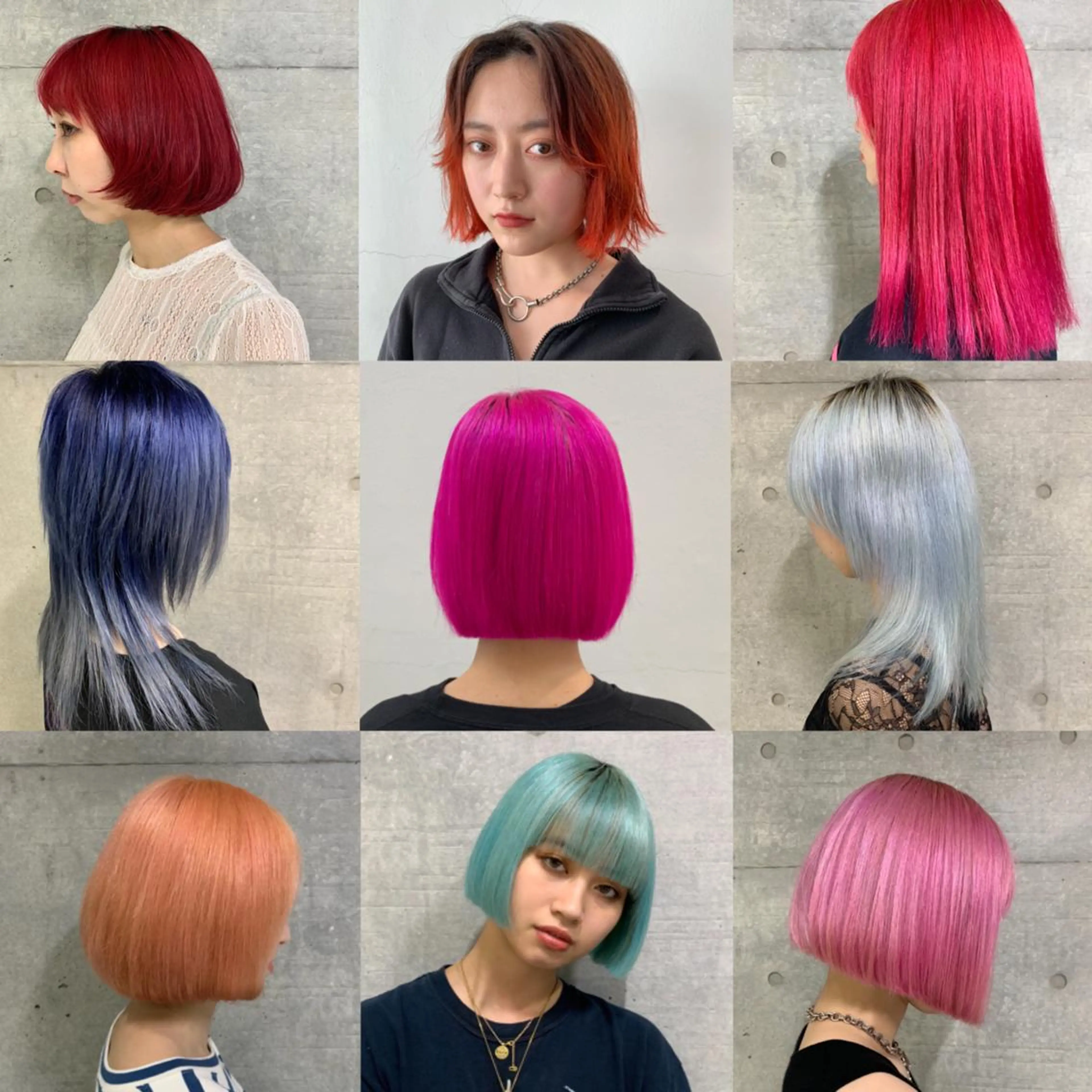 セミロング カラー ブリーチ ブルーカラー ケアブリーチ ダブルカラー オレンジ ヘアカラー トリートメント THE./ブリーチ 透感カラー/髪質改善のヘアスタイル