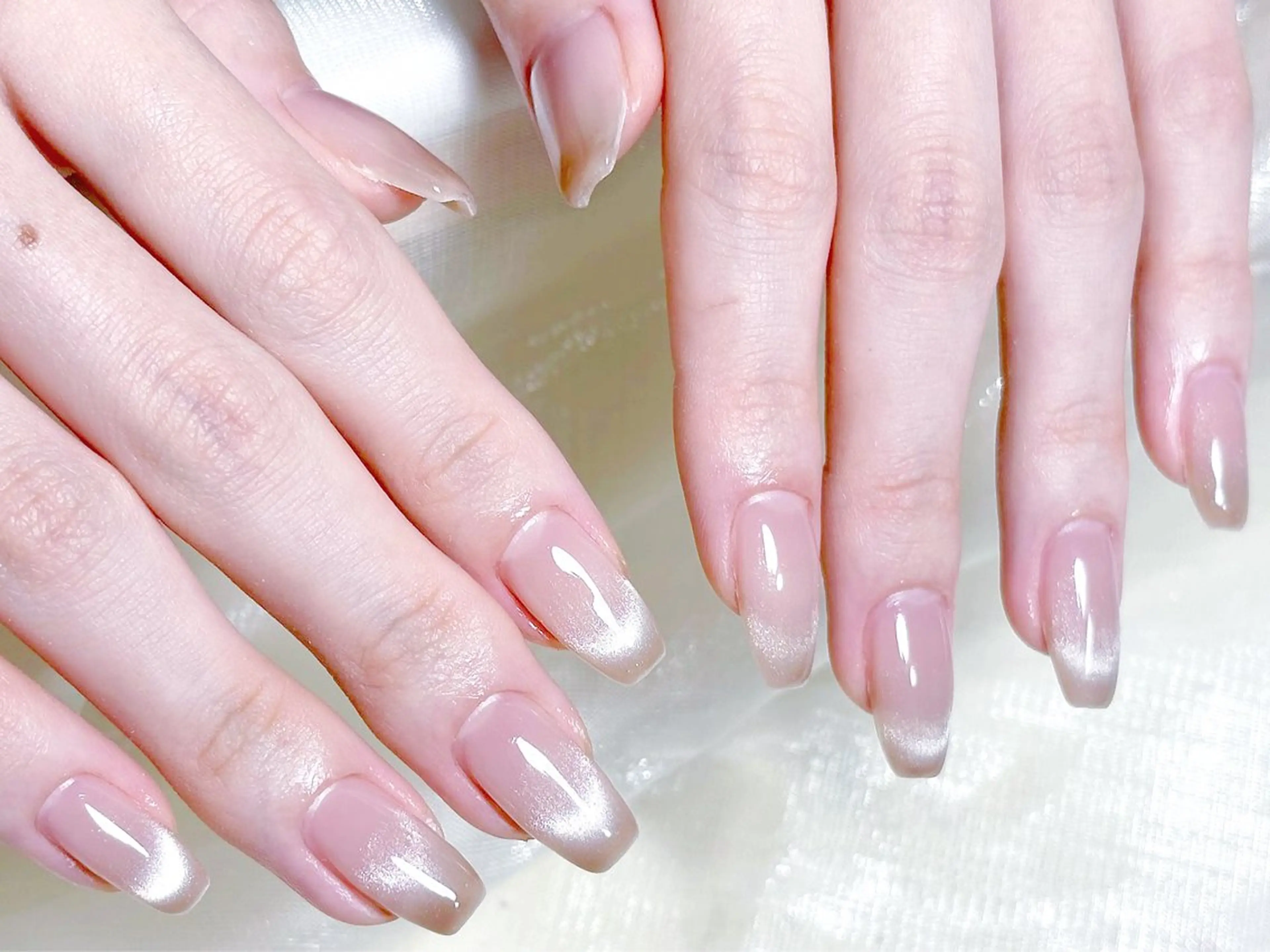 ネイル 長さ出し フレンチネイル グラデーション マグネットネイル マグネットフレンチ ハンドネイル ハンドケア ⭐️Dreamy Nail⭐️のネイルデザイン