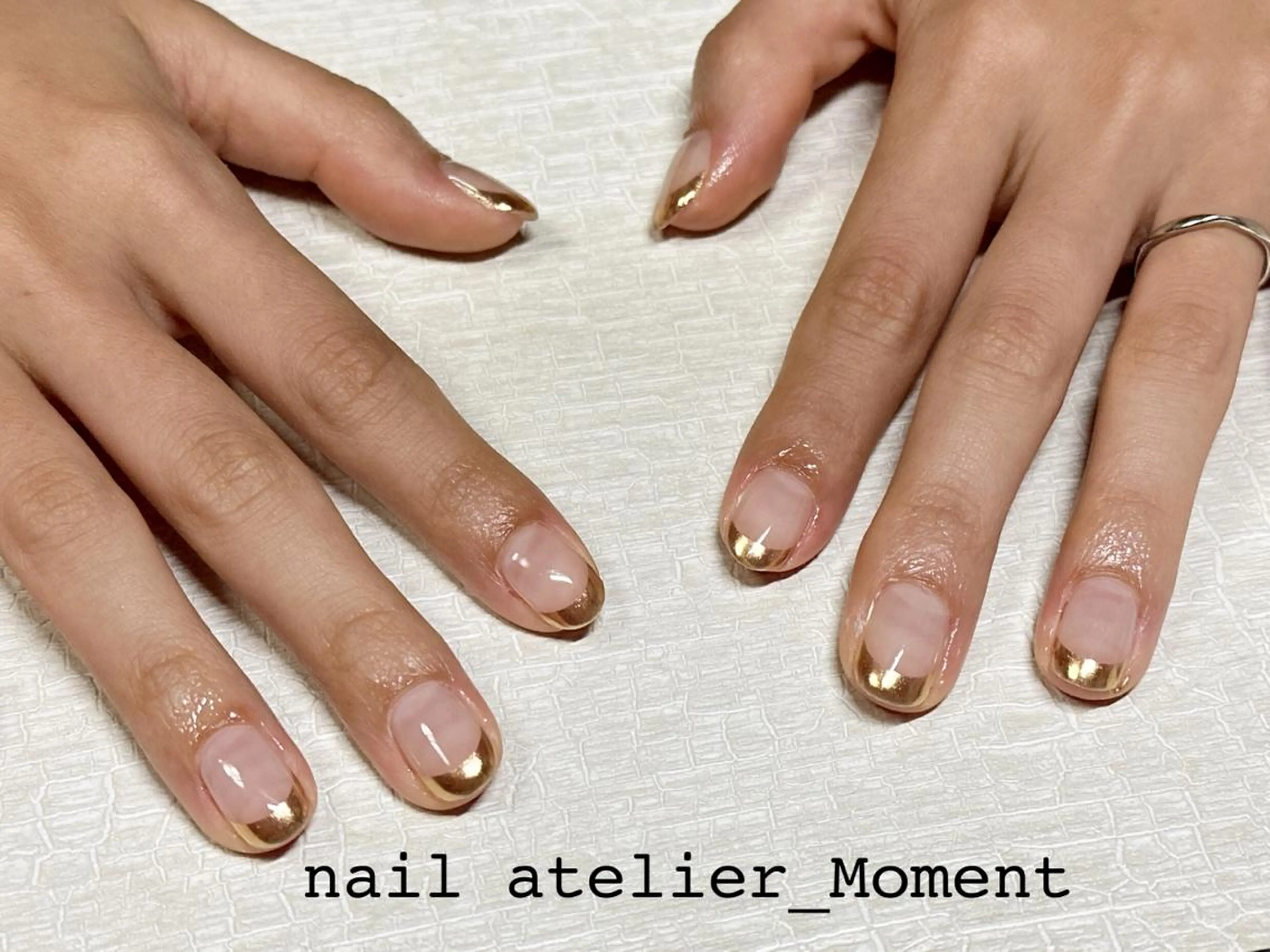 ネイル フレンチネイル ミラーネイル nail atelier_Moment所属・nail Momentのネイルデザイン