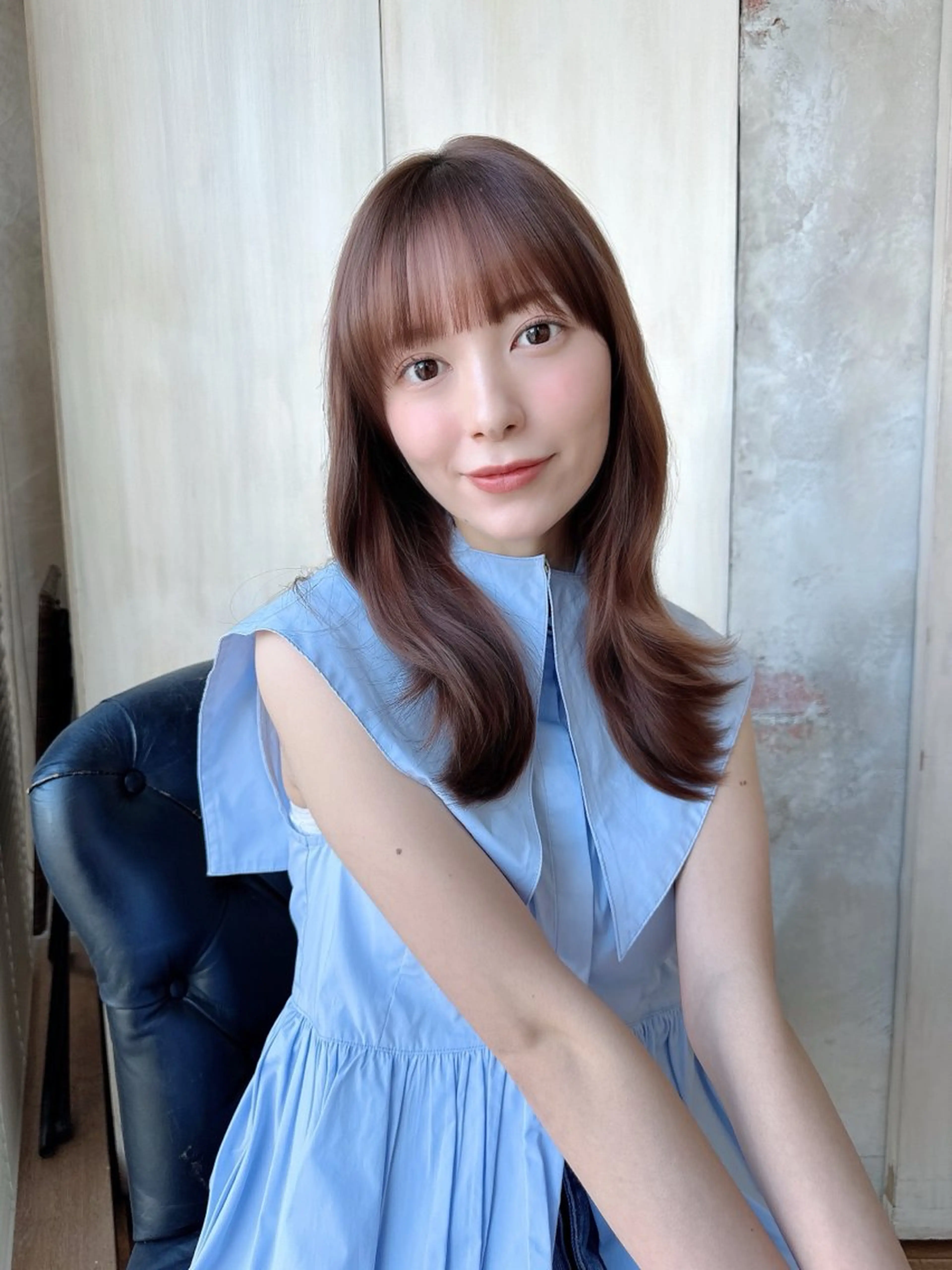 セミロング カラー 透明感カラー 小顔カット トリートメント カット ヘアカラー トリートメント ヘッドスパ 石戸谷　海斗/韓国 レイヤー/艶カラーのヘアスタイル