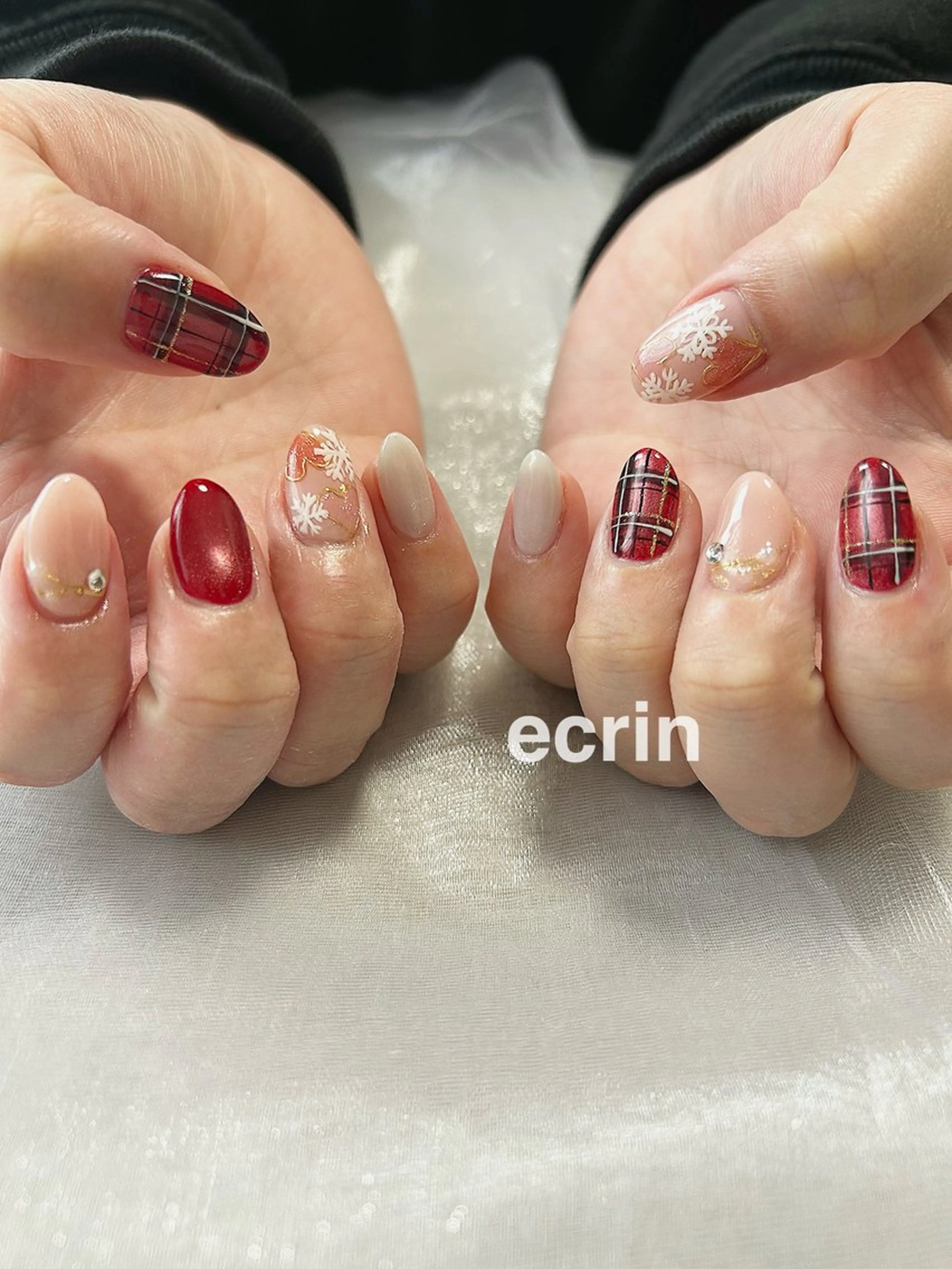 ネイル 冬ネイル ハンドネイル ecrin (エクラン)のネイルデザイン