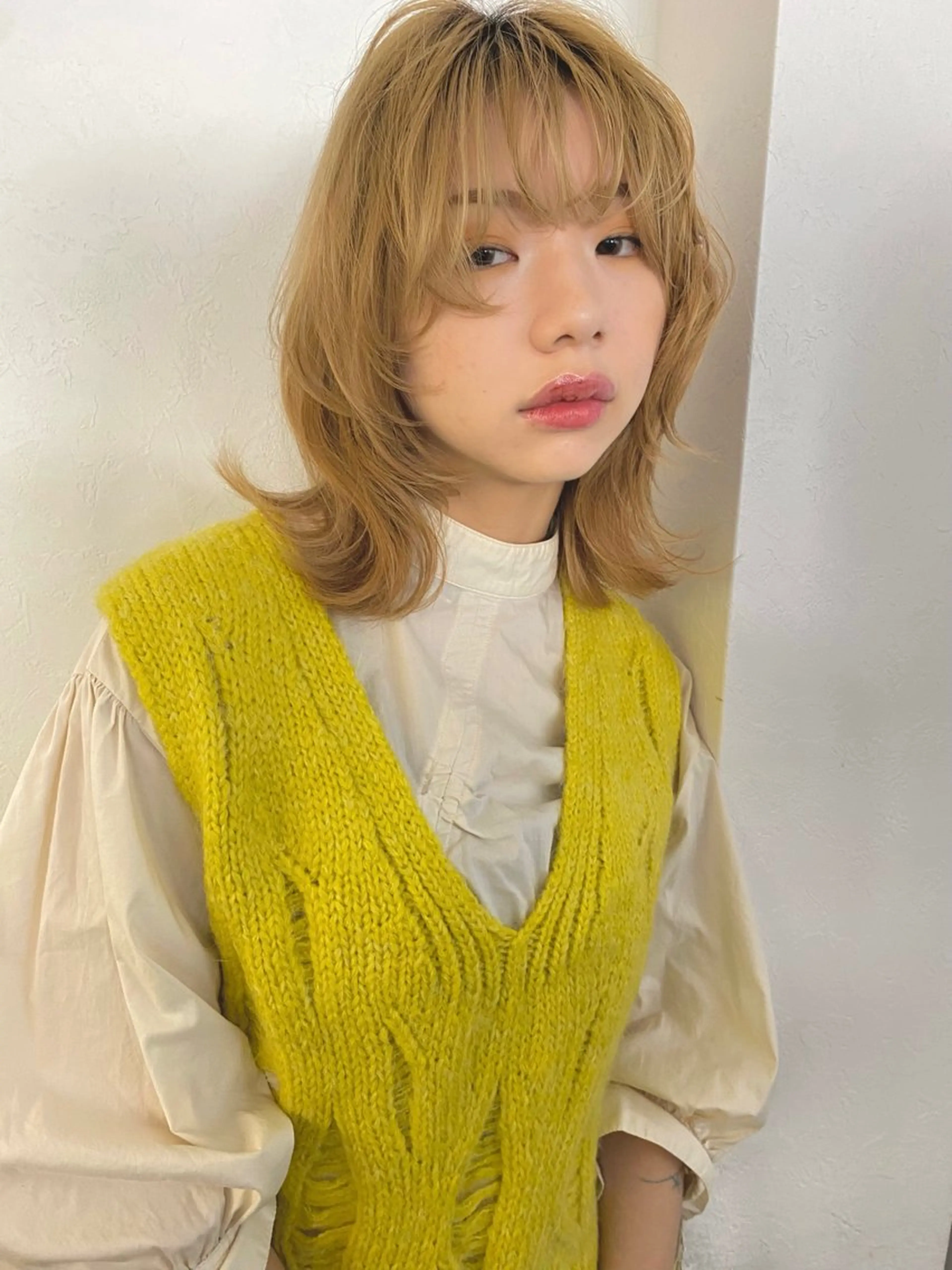 ミディアム カラー カット ヘアカラー トリートメント 森貴裕/ベージュ/ パーマ/オリーブのヘアスタイル