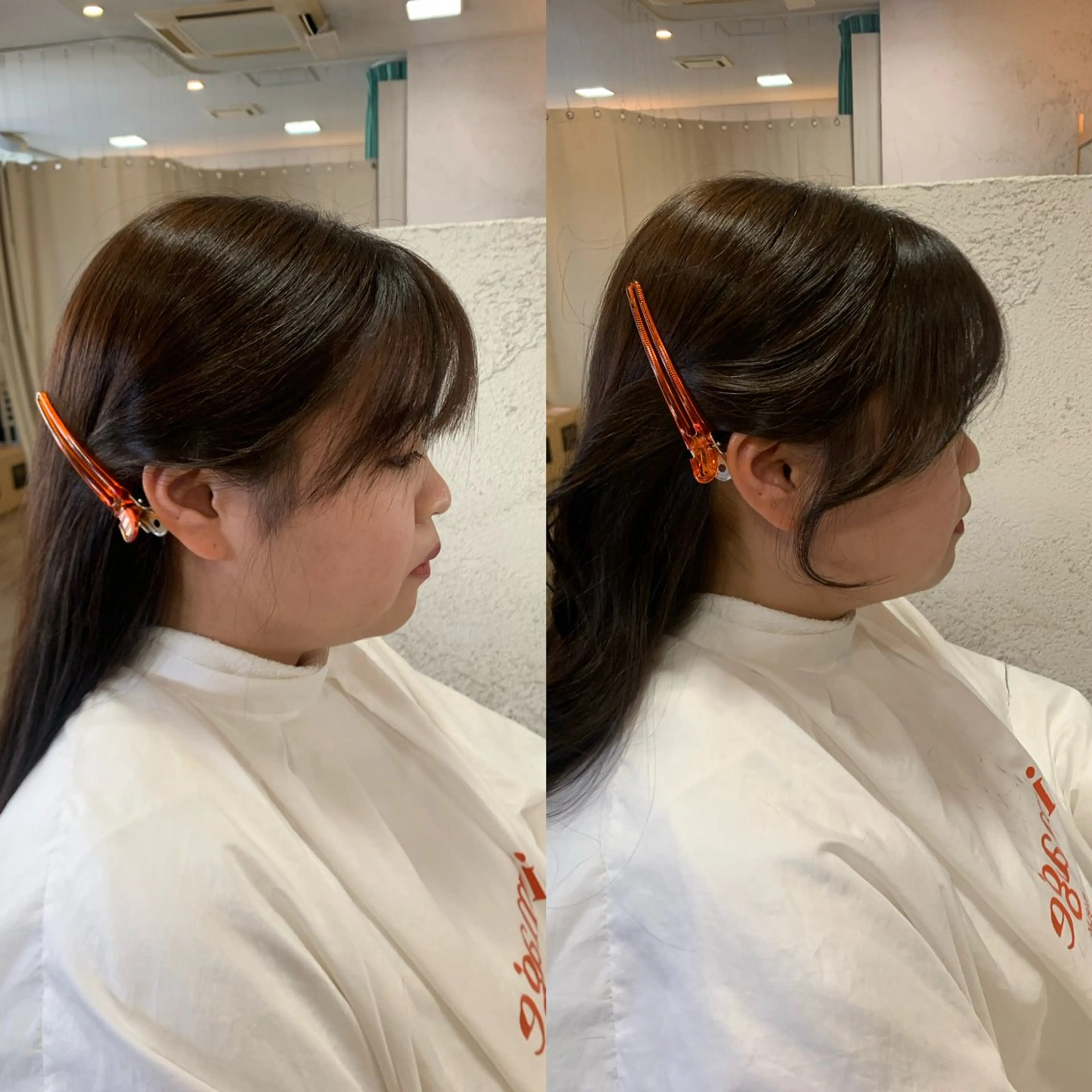 ミディアム 韓国風カラー くびれヘア 顔まわりレイヤー 顔周りカット 韓国風ヘア 韓国ヘア特化🇰🇷 心斎橋【ユリカ】のヘアスタイル