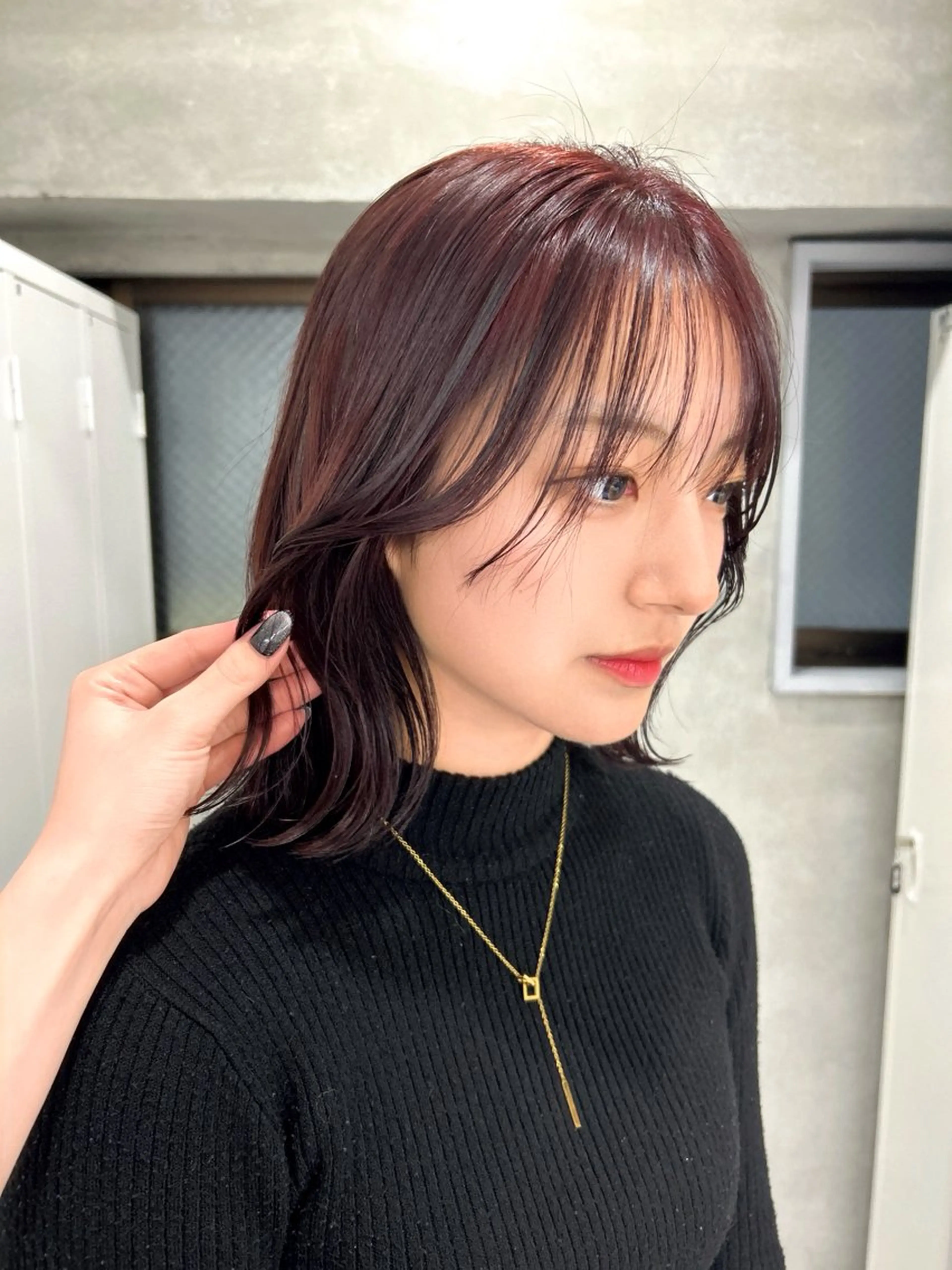 ミディアム カラー ブリーチ ブリーチなしカラー レッドカラー ヘアカラー トリートメント shizuna/天神 /メンズ/ボブのヘアスタイル
