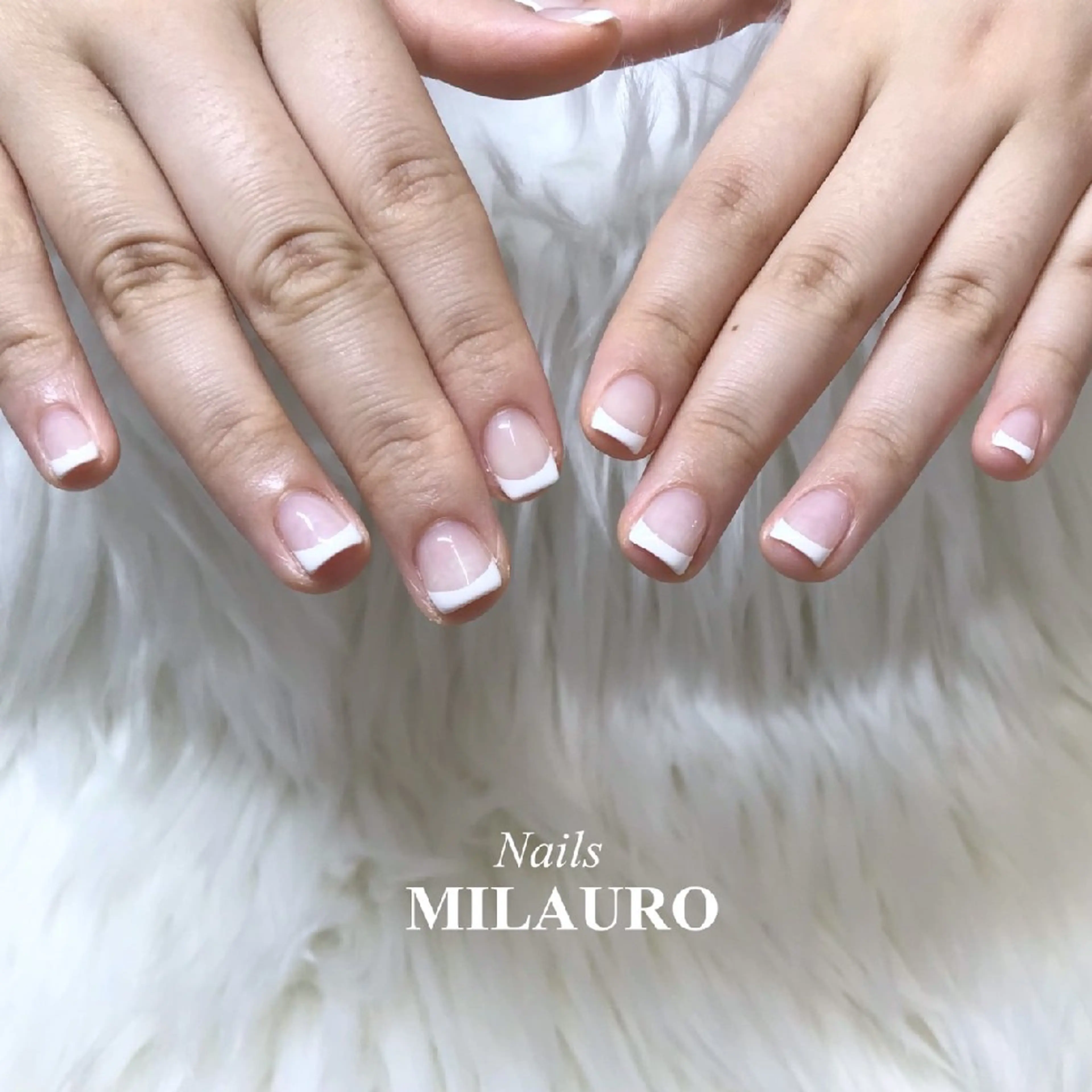 ネイル フレンチネイル ホワイト ハンドネイル Nails MILAURO所属・MIYUKI /大人シンプルネイルのネイルデザイン