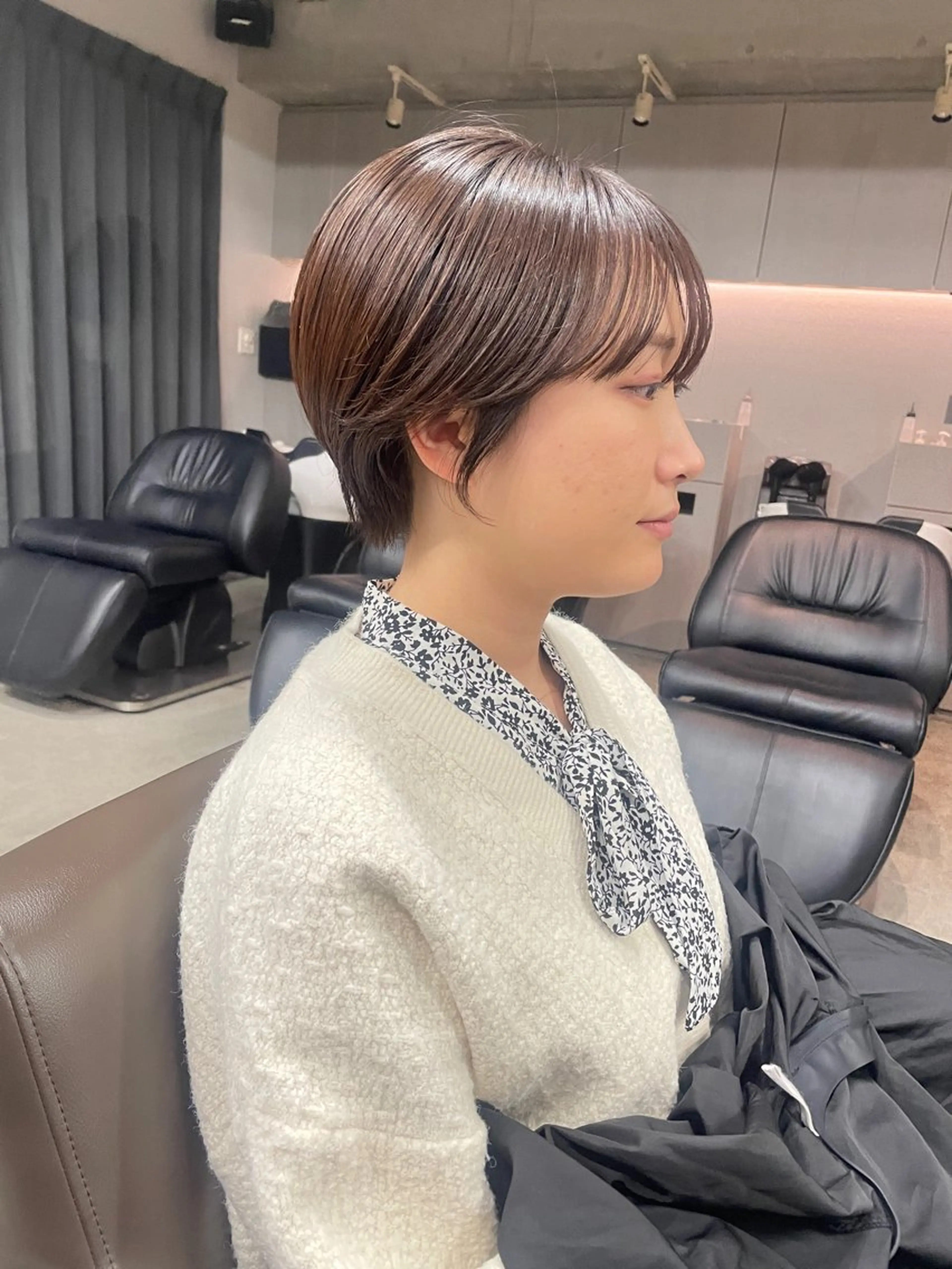 ショート カラー カット ヘアカラー トリートメント 表参道/髪質改善・ 透明感 colorのヘアスタイル