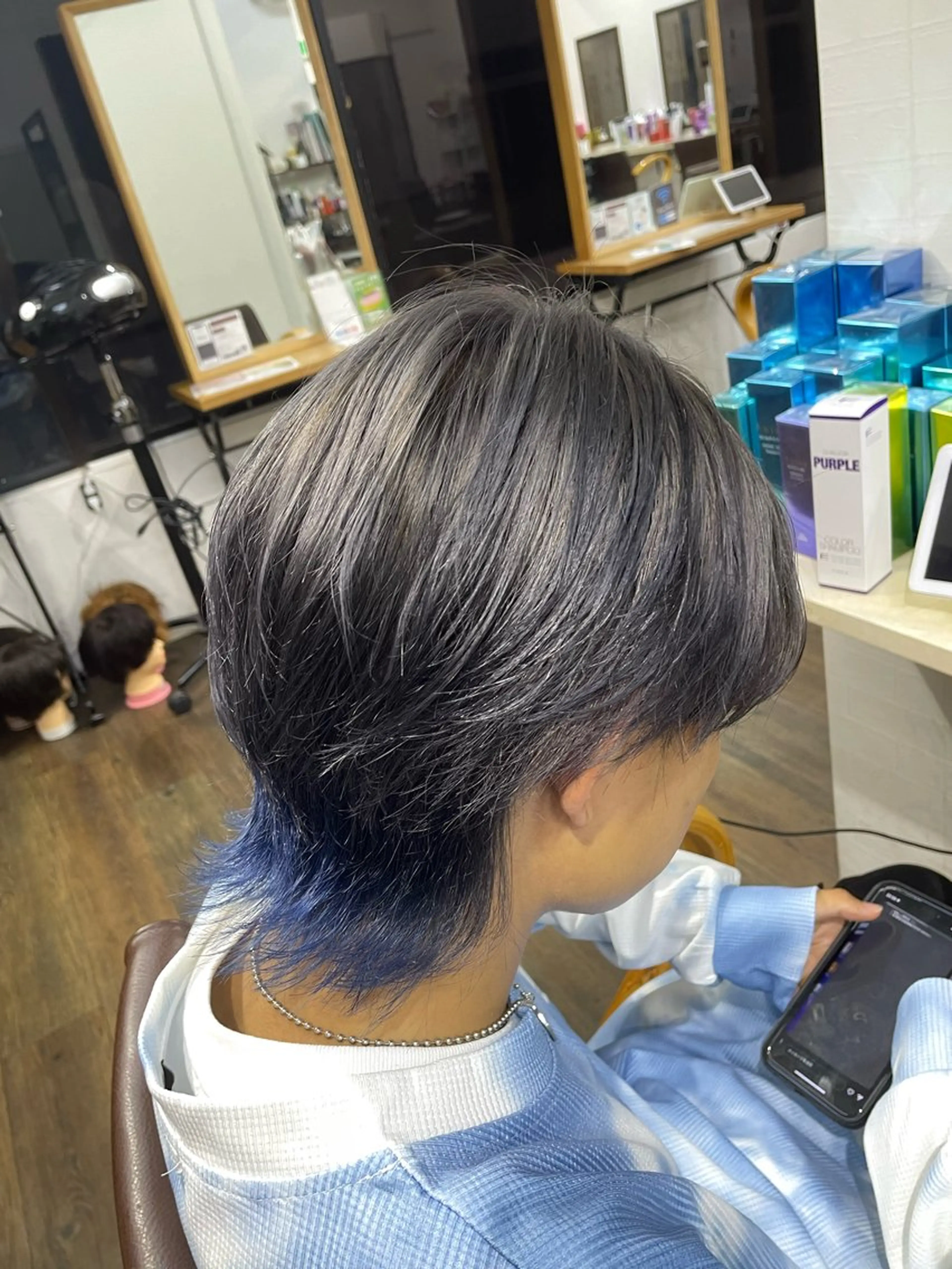 ショート メンズ 田子🦋ハイトーン 🫐耳つぼジュエリーのヘアスタイル