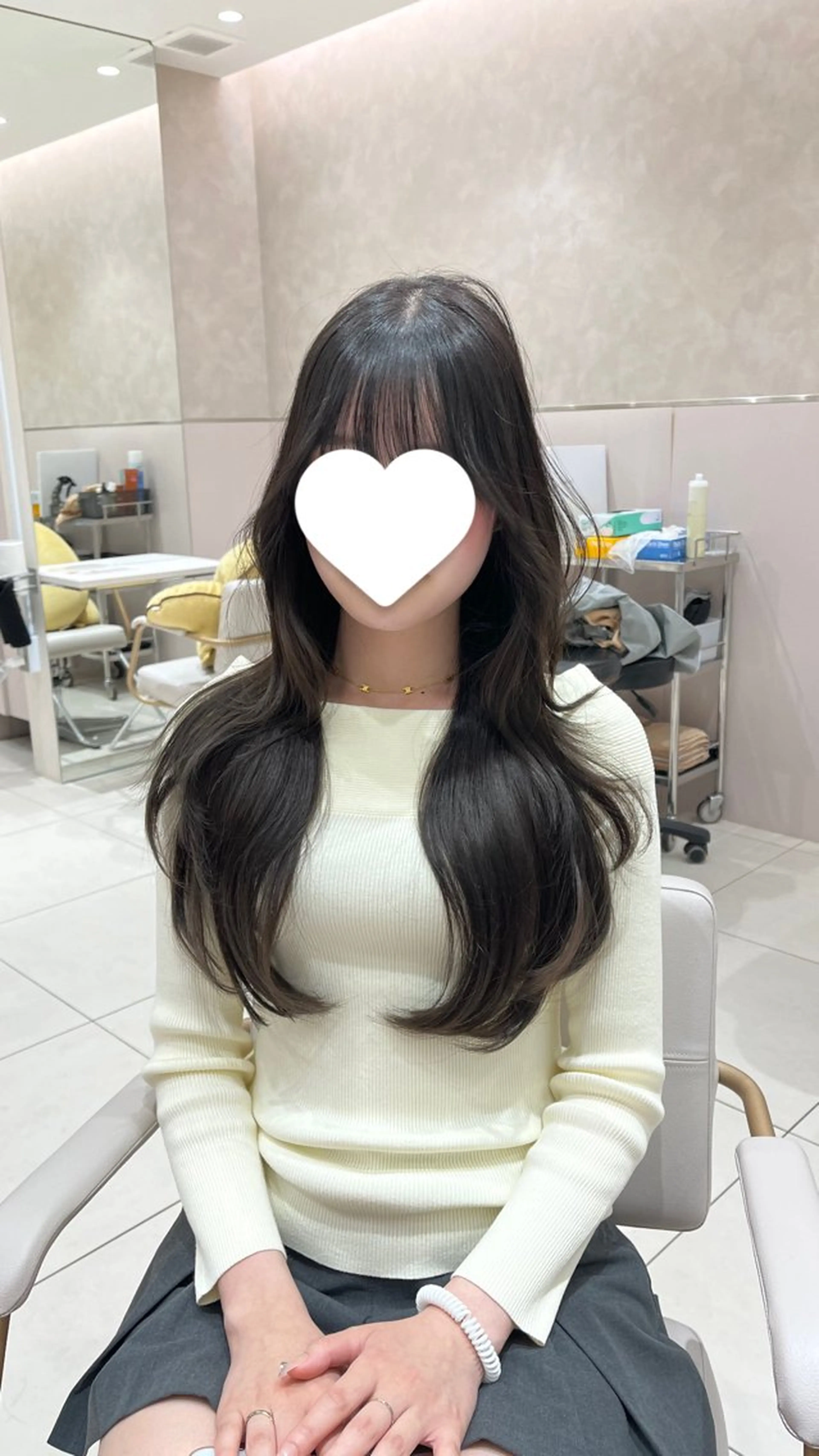 ロング カット ヘアカラー トリートメント 韓国風/ 柴田礼空のヘアスタイル