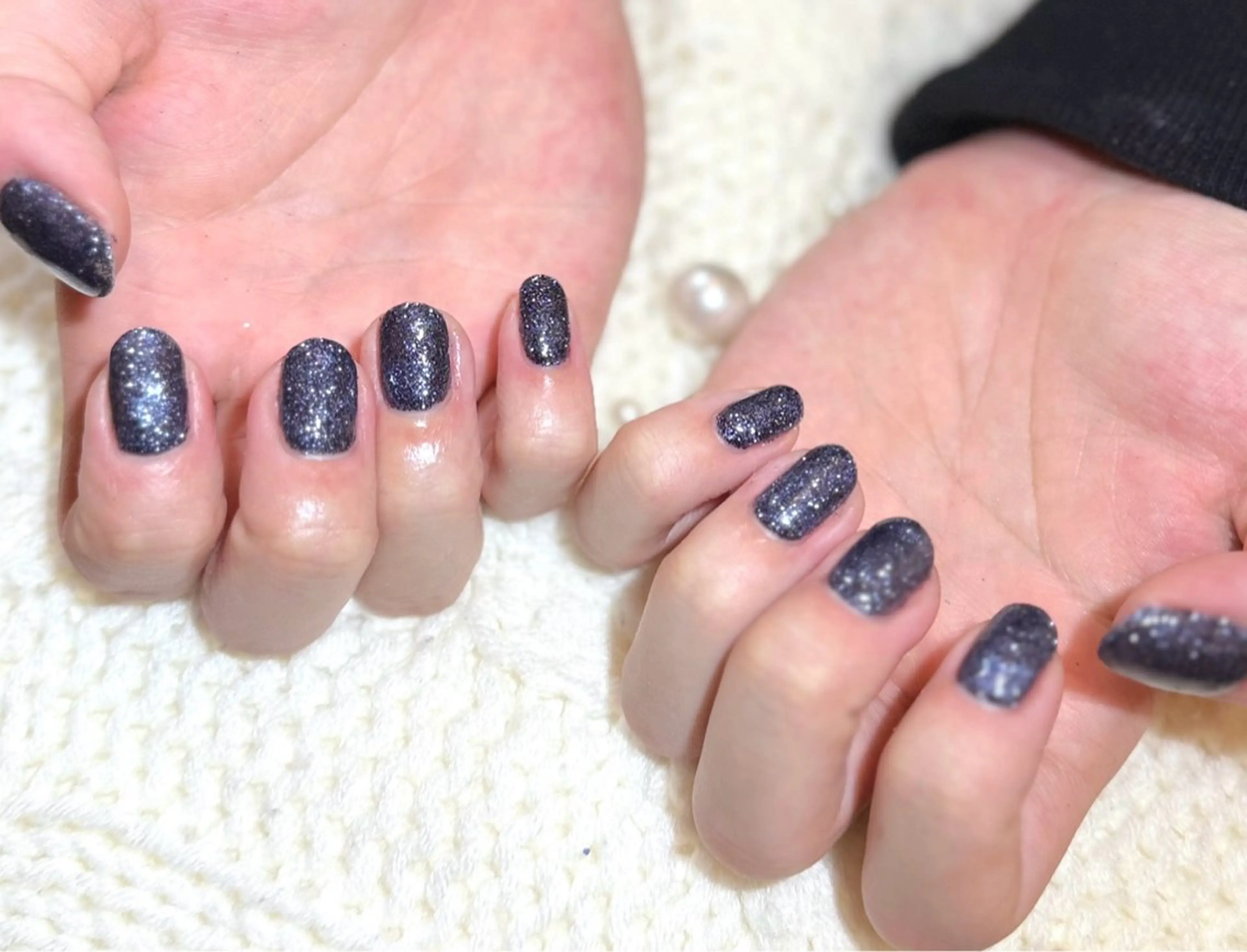 メンズ ネイル ラメ(グリッター) メンズネイル ネイビー マイムネイル所属・MIMnail Jr ネイリストのネイルデザイン