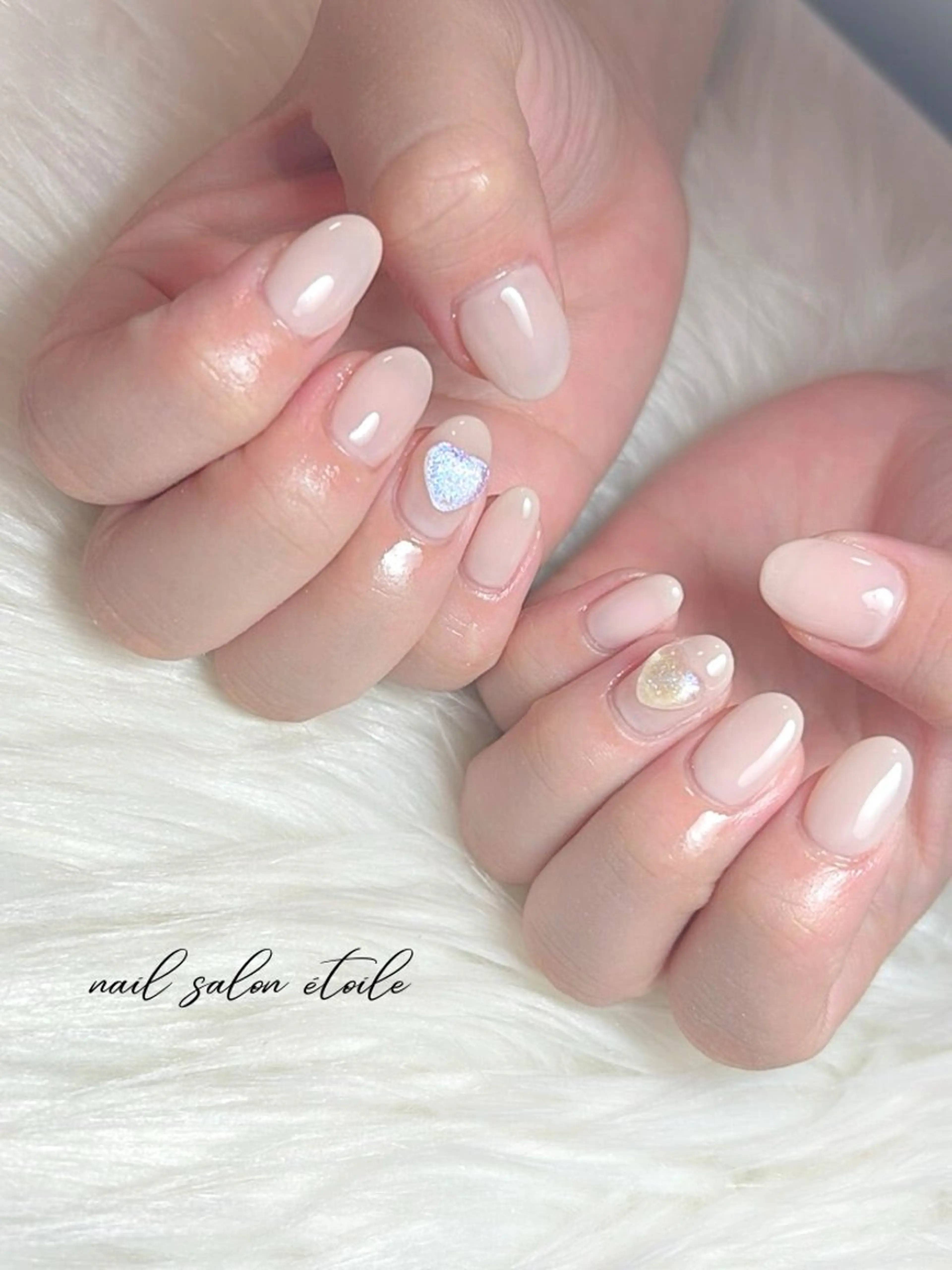 ネイル ハート オフィスネイル ワンカラーネイル シンプルネイル ハンドネイル nail salon étoileのネイルデザイン