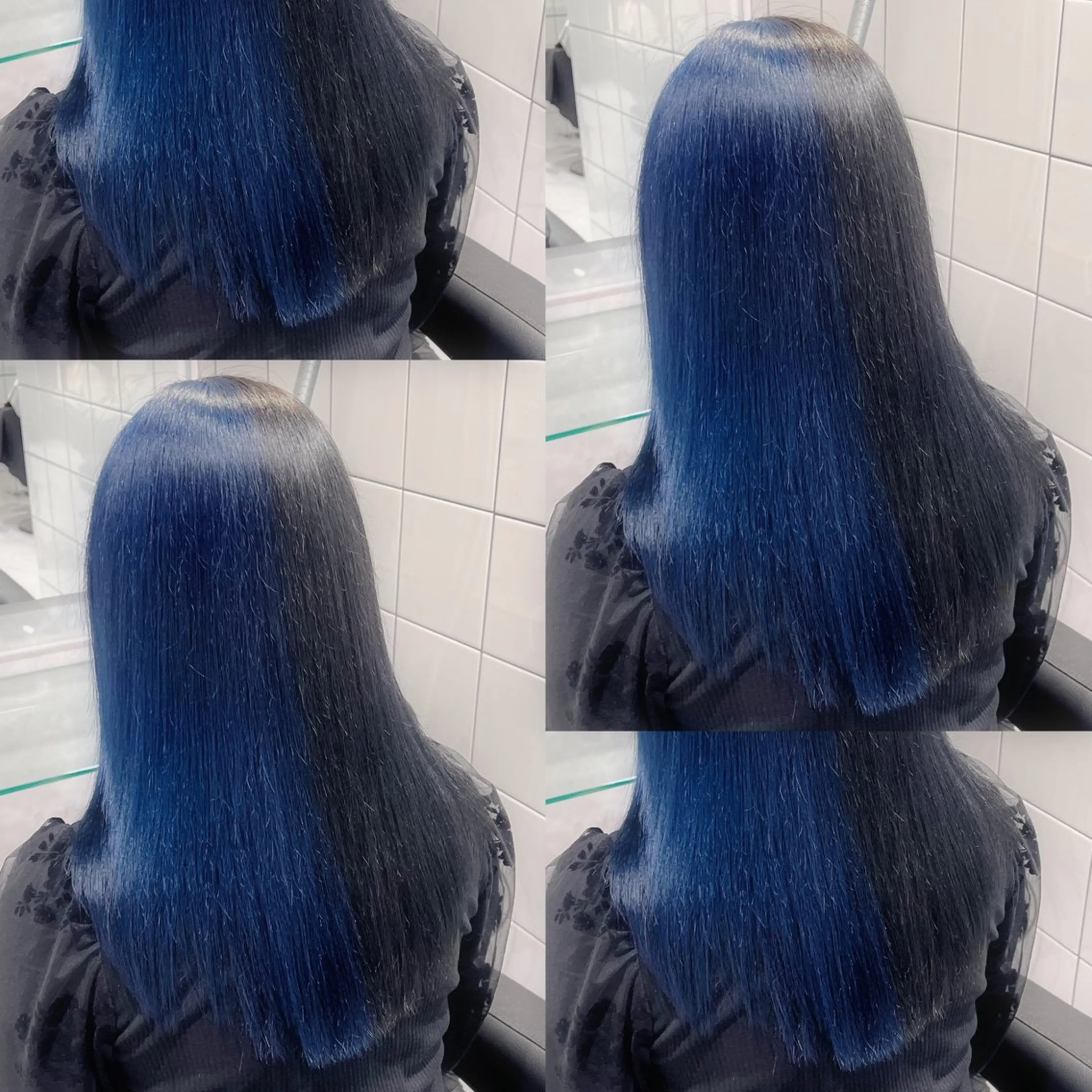 セミロング カラー ヘアアレンジ メンズ 透明感カラー デザインカラー ダブルカラー 髪質改善 🦋重くない暗髪🦋 Hana🦋のヘアスタイル
