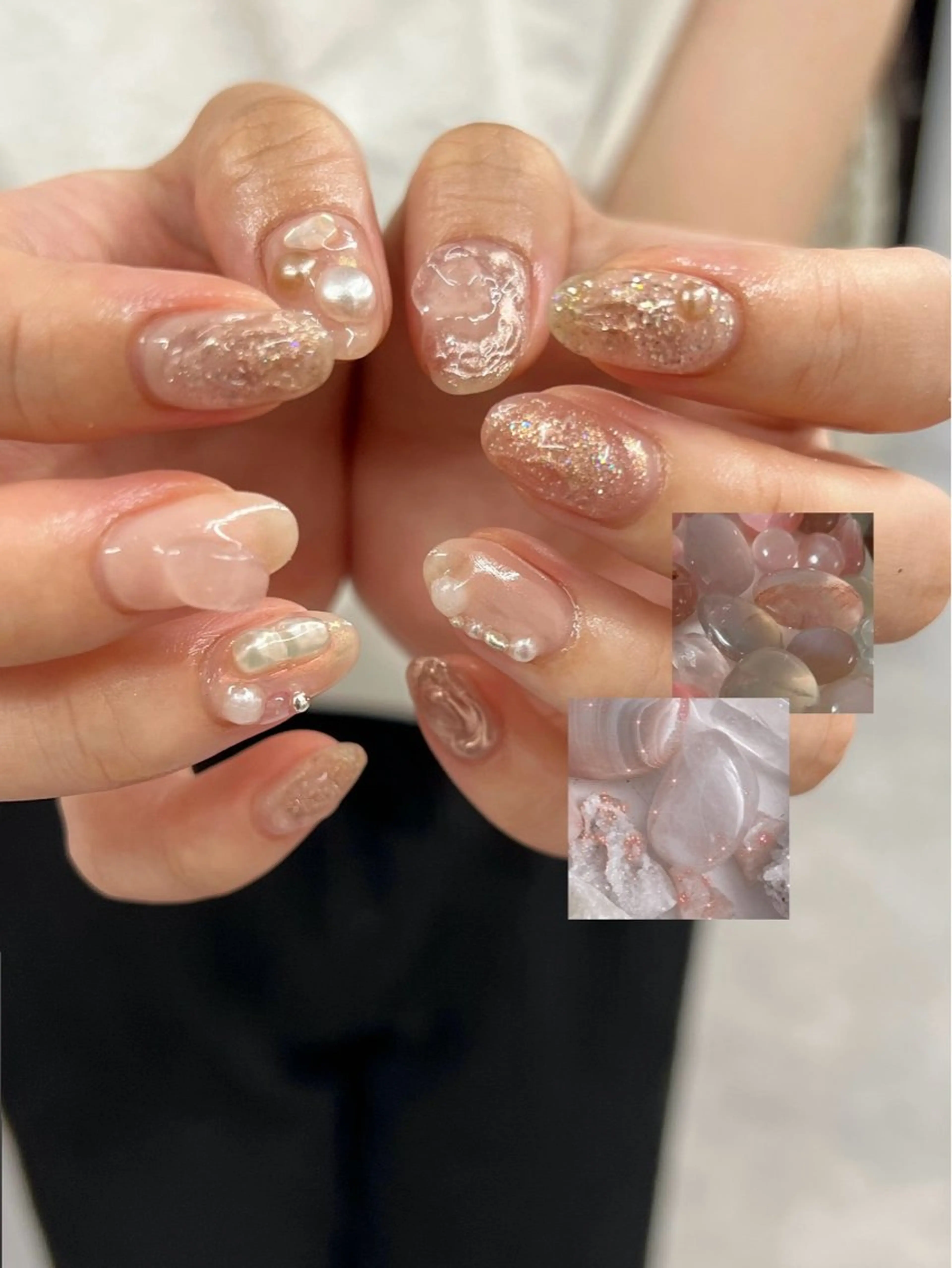 ネイル ジェルネイル キラキラネイル マグネットネイル ニュアンスネイル パラジェル ハンドネイル ハンドケア Bana_ Nailのネイルデザイン