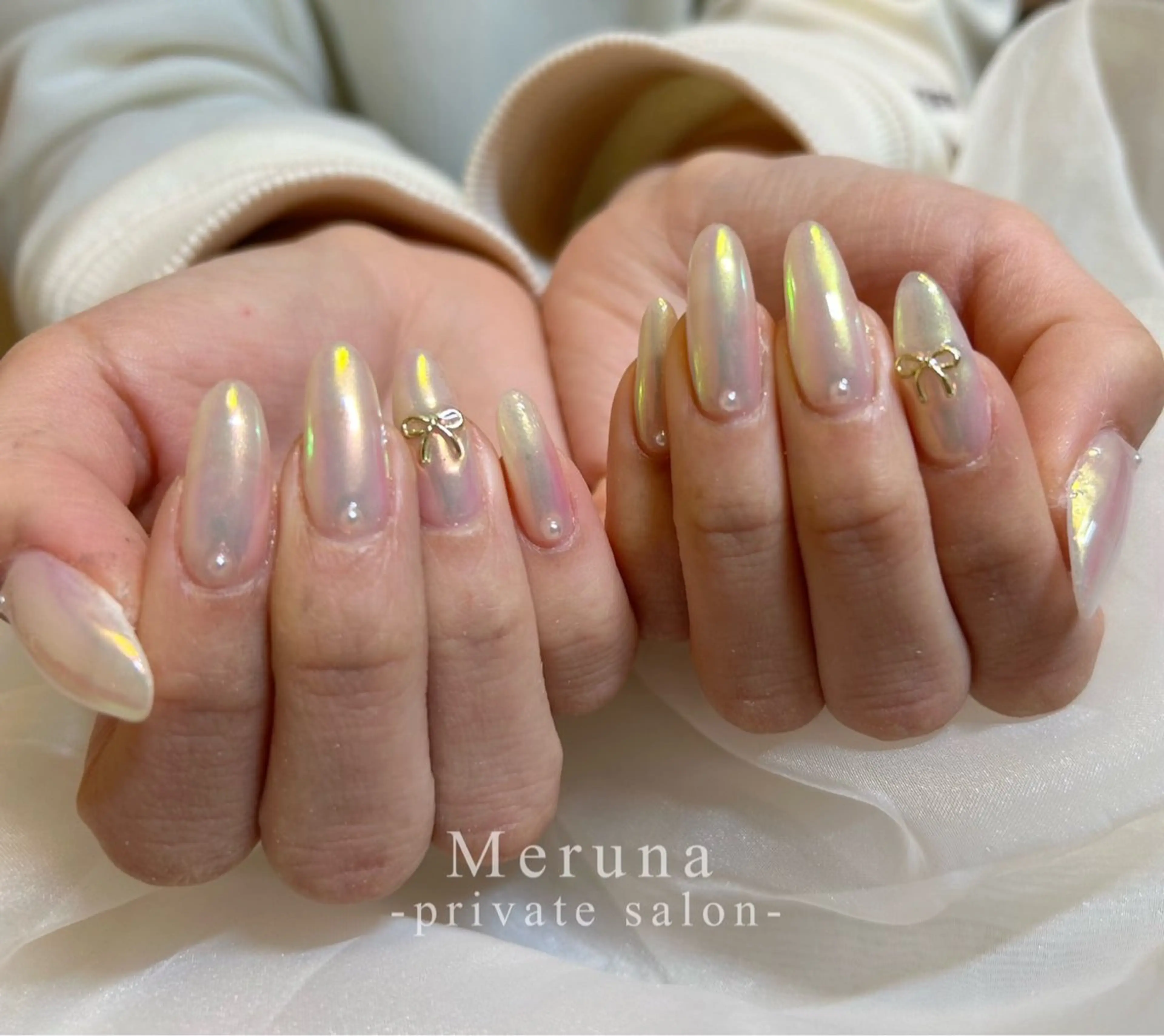 ネイル オーロラネイル 春ネイル ハンドネイル Meruna .ﾒﾙｰﾅ.のネイルデザイン
