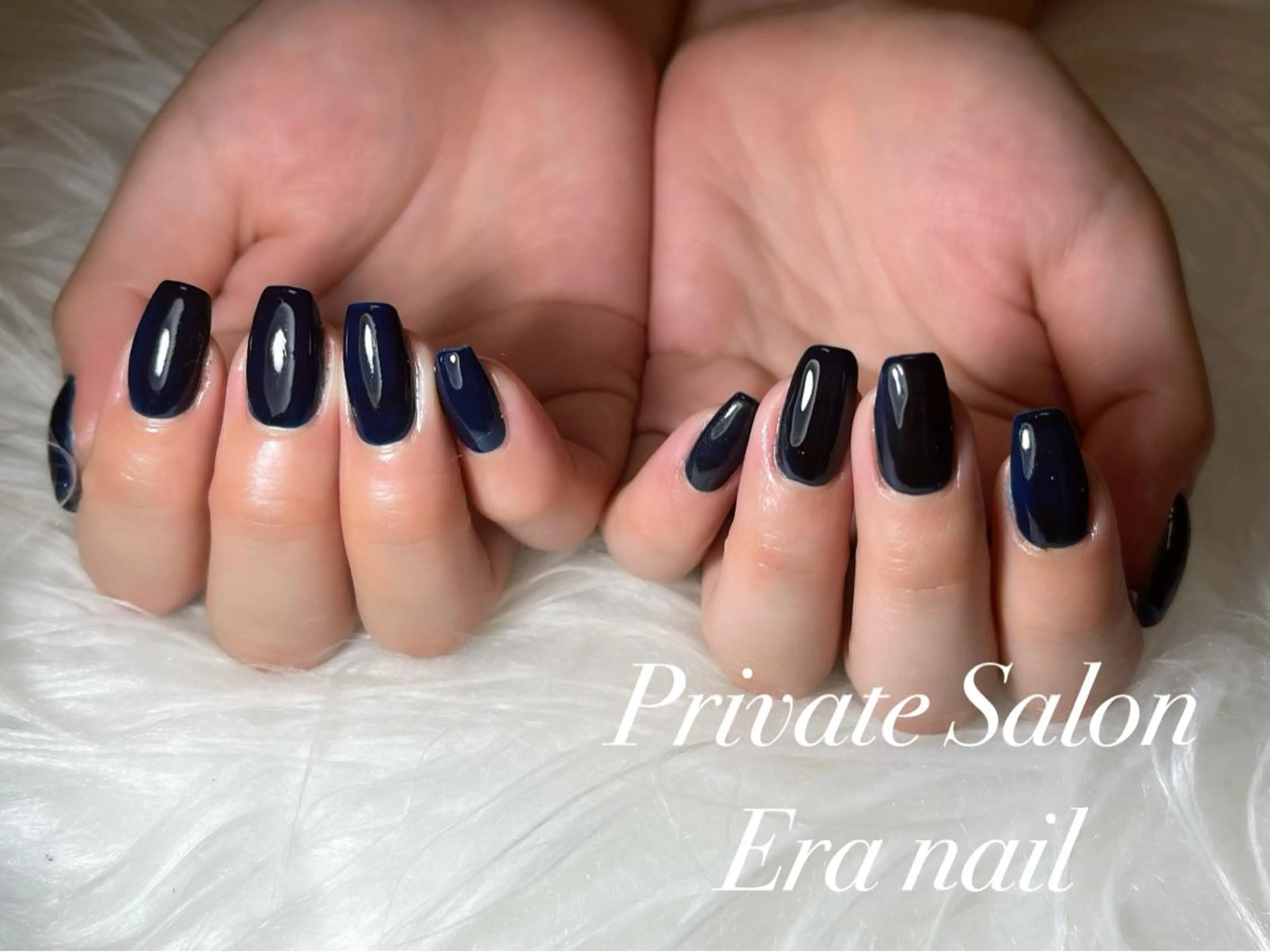 ネイル ネイビー ワンカラーネイル ハンドネイル Era nailのネイルデザイン