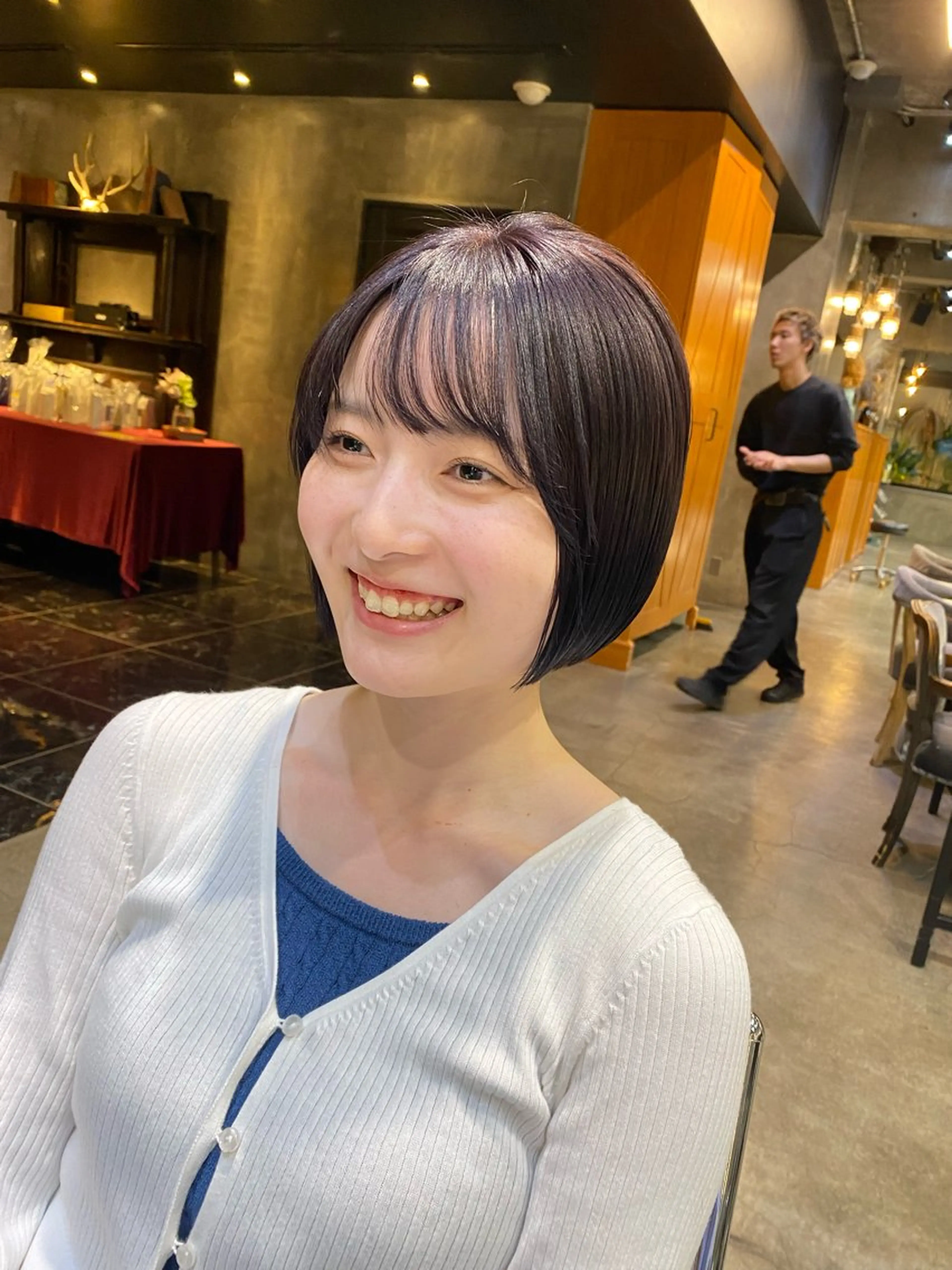 ショート カラー ショートボブ ブラウンカラー パープルカラー パープルブラウン ボブ カット ヘアカラー ブリーチなしダブル カラー🧸🐺陽介のヘアスタイル