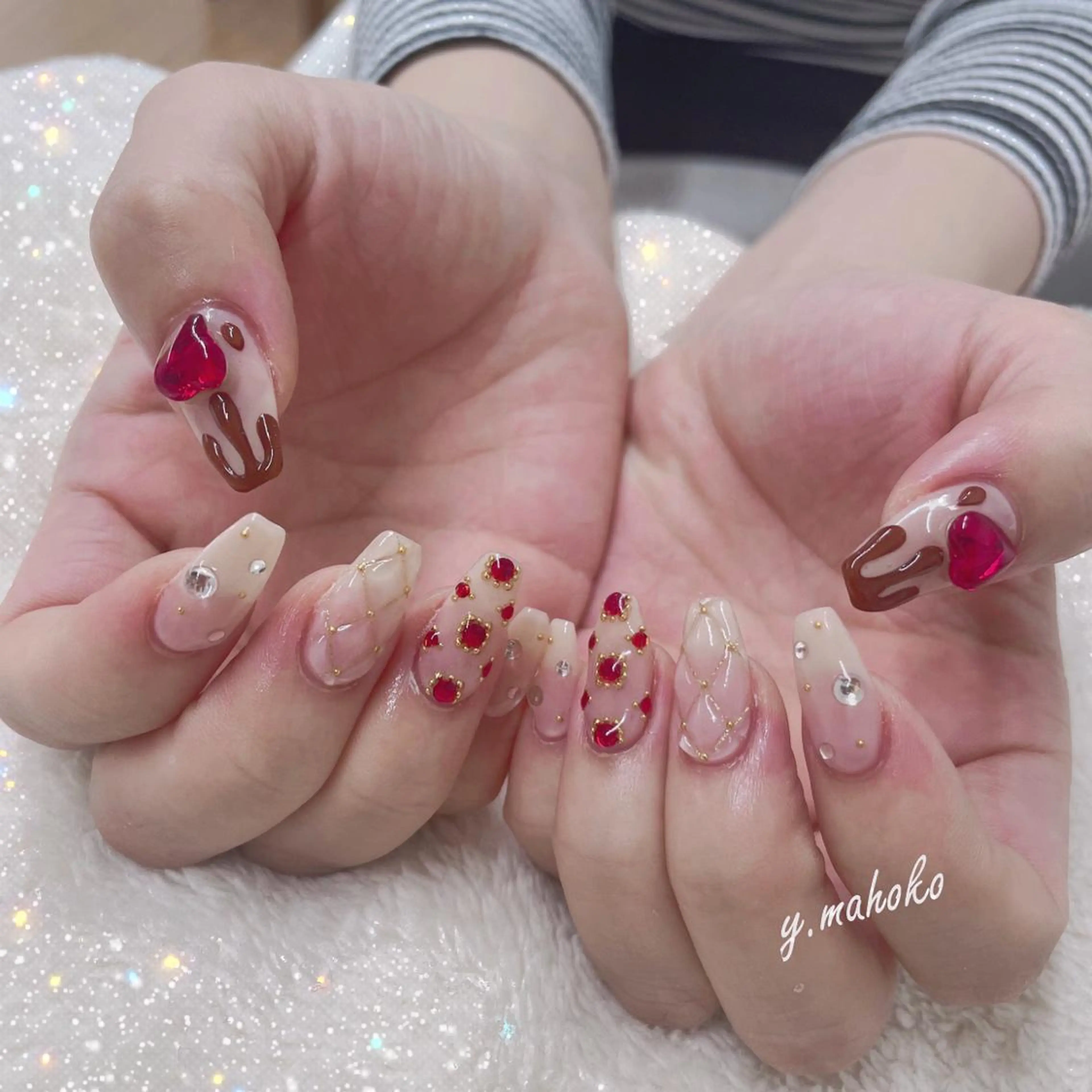 ネイル バレンタイン ハンドネイル MAYME mのネイルデザイン