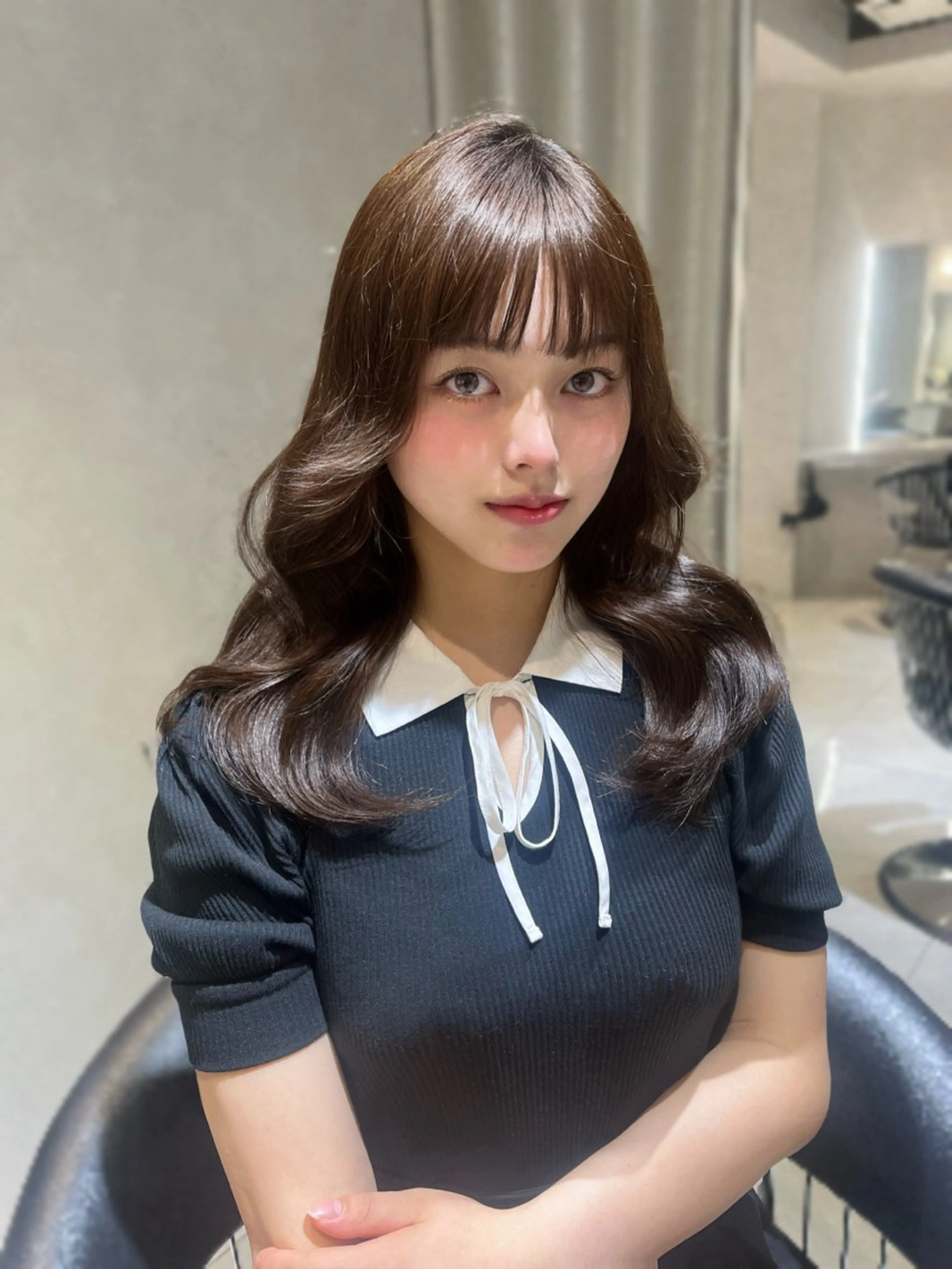 ロング 韓国メンズ特化 ダウン・毛流れパーマのヘアスタイル