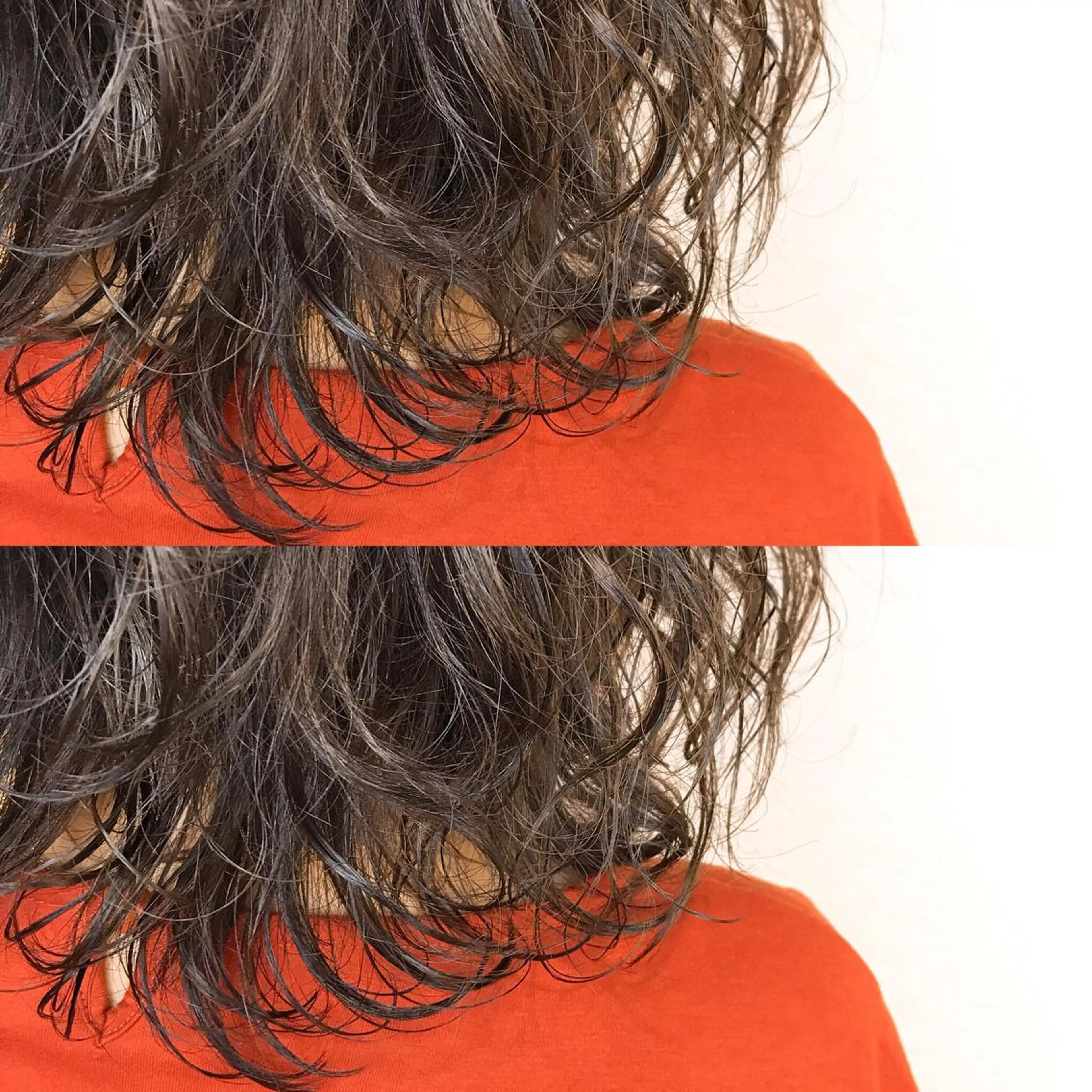 セミロング カラー パーマ セミロングパーマ グレージュ 韓国レイヤーカット/ ダブルカラーのヘアスタイル