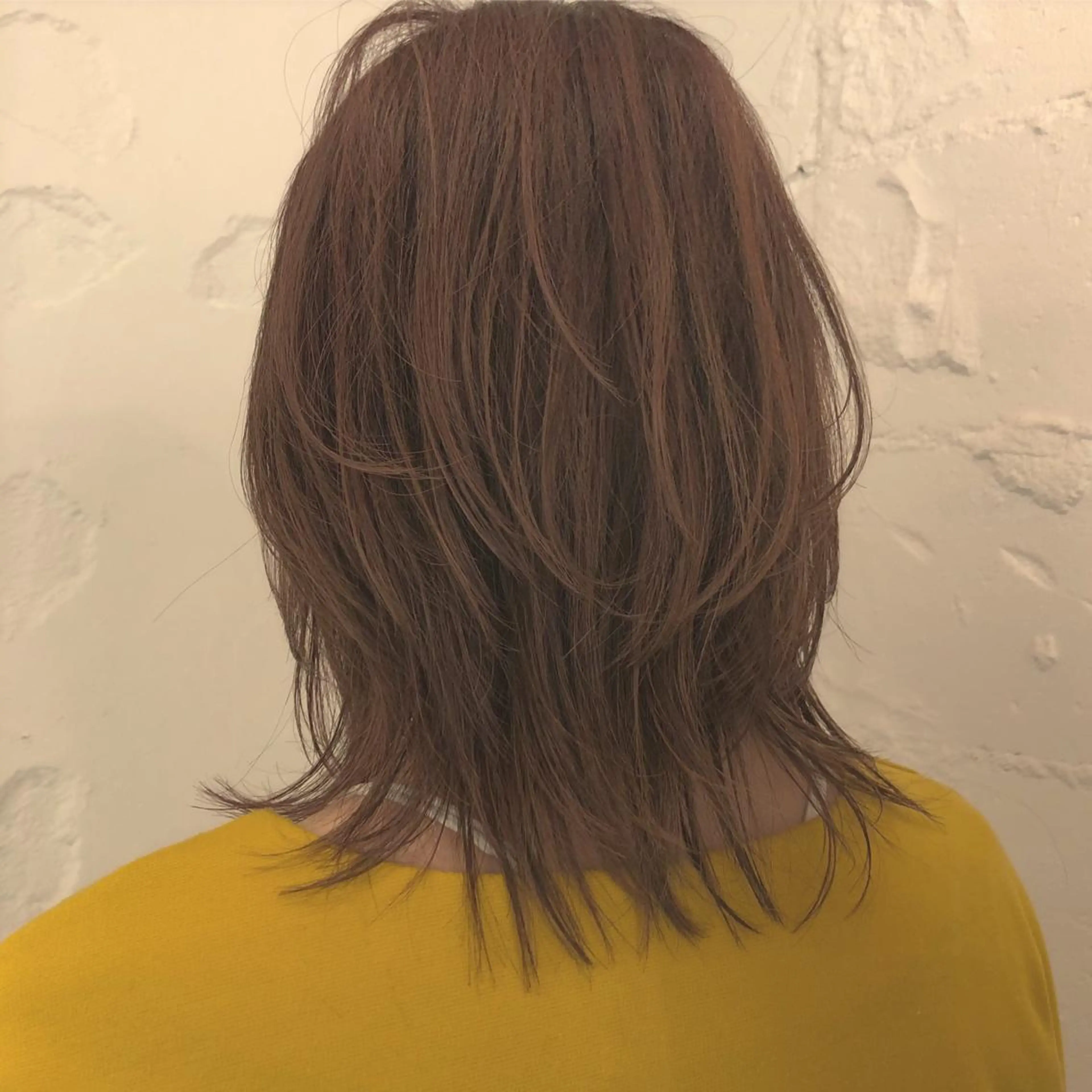 セミロング カラー ブリーチ ブラウンカラー 透明感カラー ブリーチなしカラー ピンクカラー ORIKA 美容室のヘアスタイル