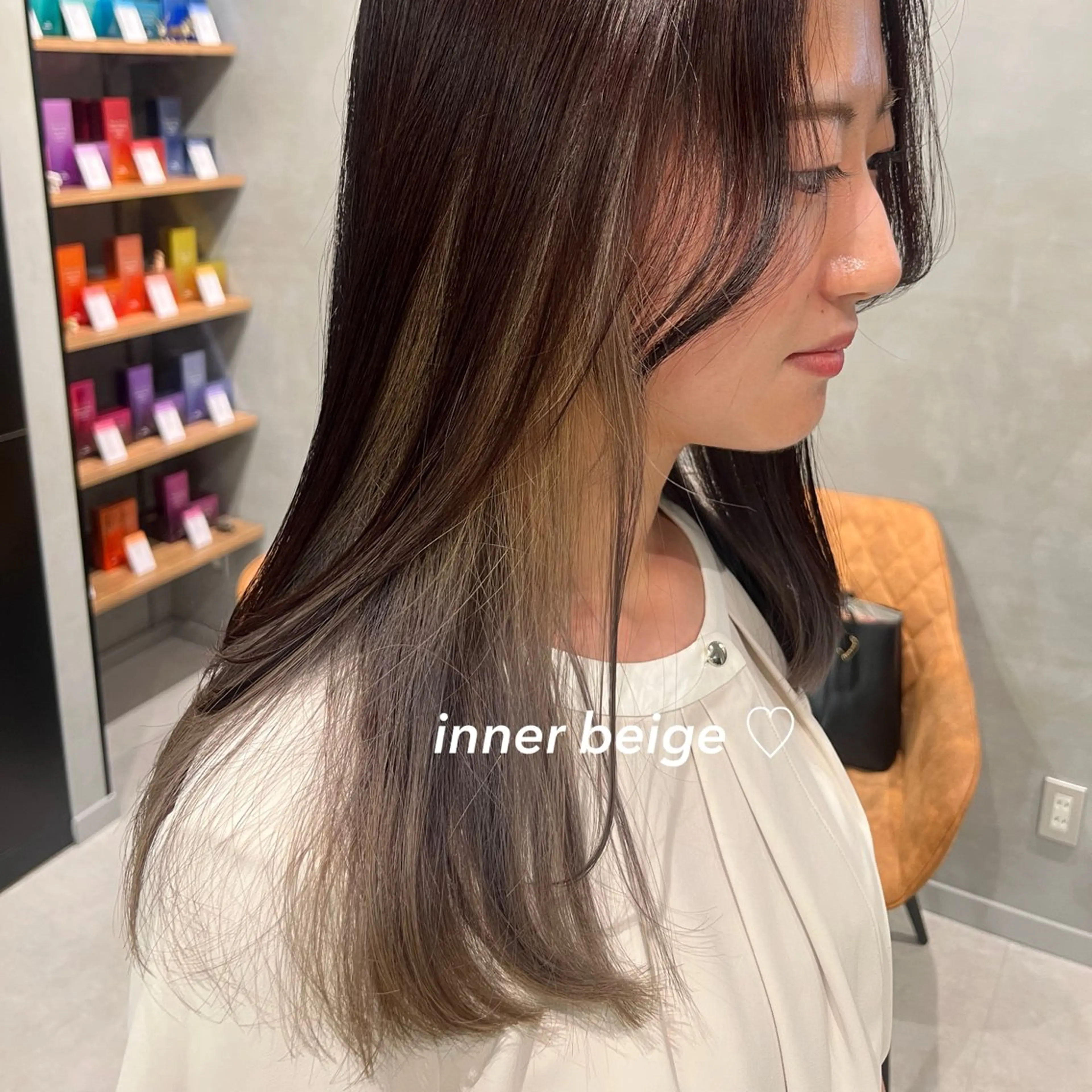 セミロング カラー ブリーチ 透明感カラー カット ヘアカラー インナーカラー🎧♡ ヘアメ🎀くめののヘアスタイル