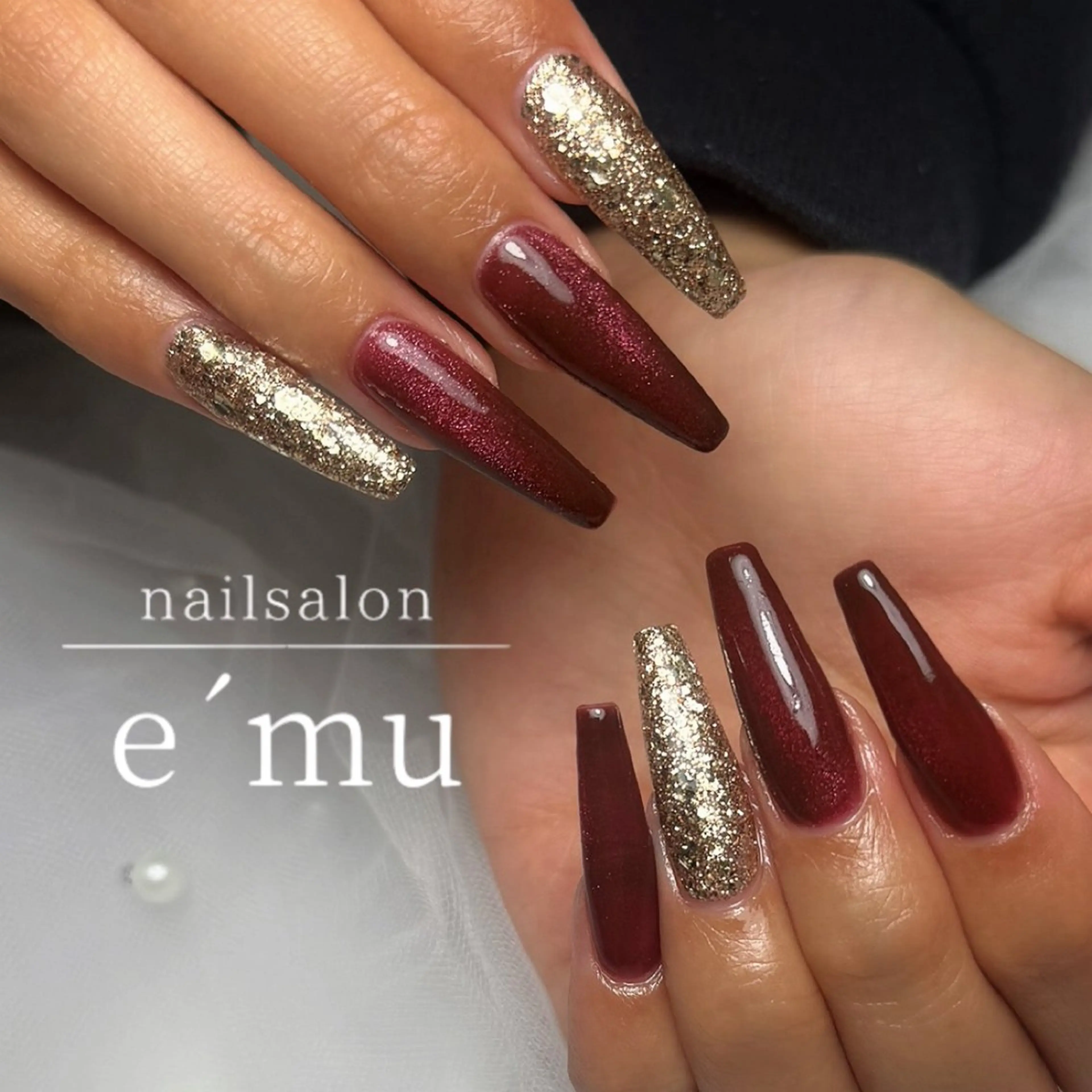 ネイル 赤色 nailsalon e´muのネイルデザイン