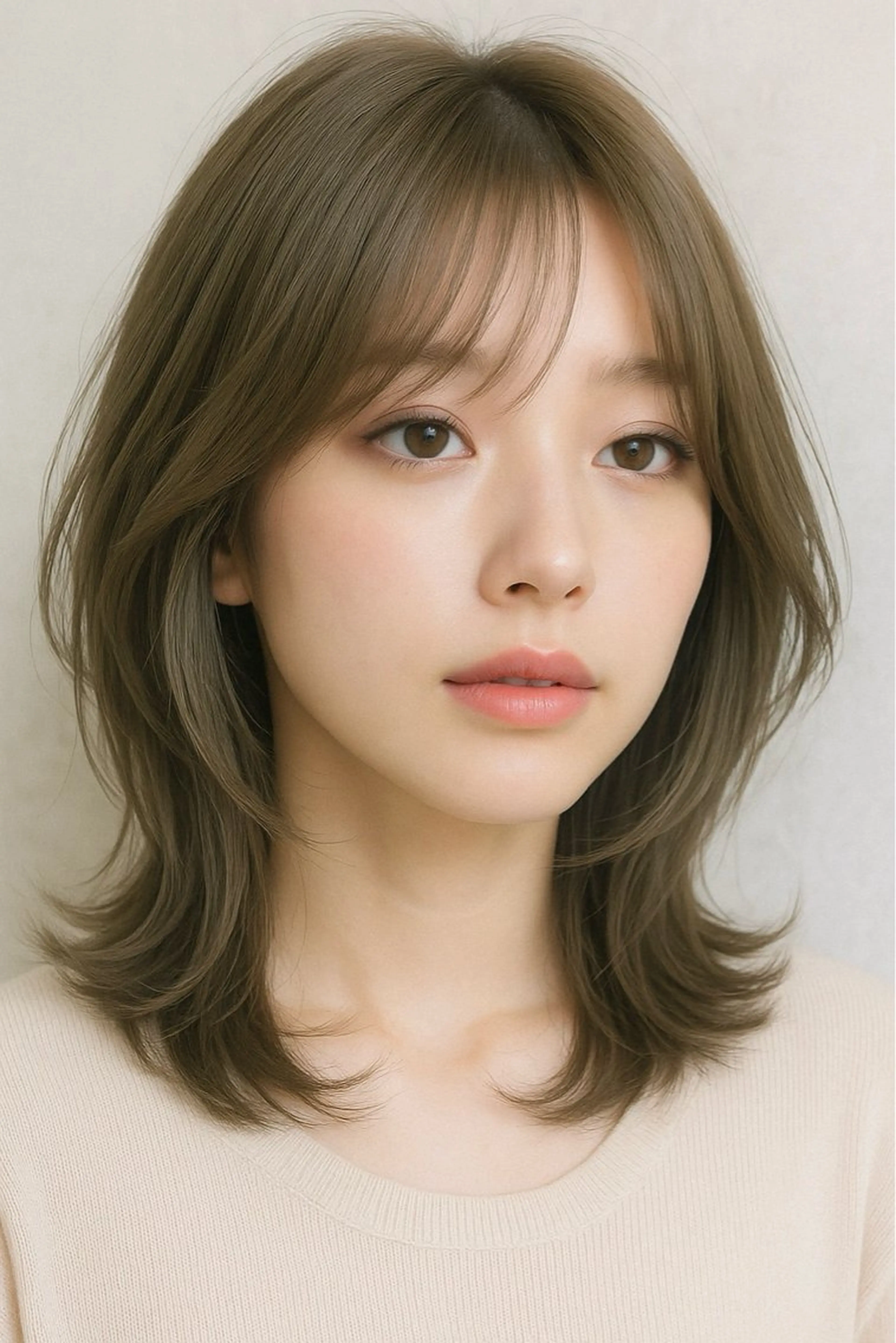 ミディアム レイヤーカット カット ヘアカラー トリートメント ✨似合わせカット/ 艶カラー恵比寿✨のヘアスタイル
