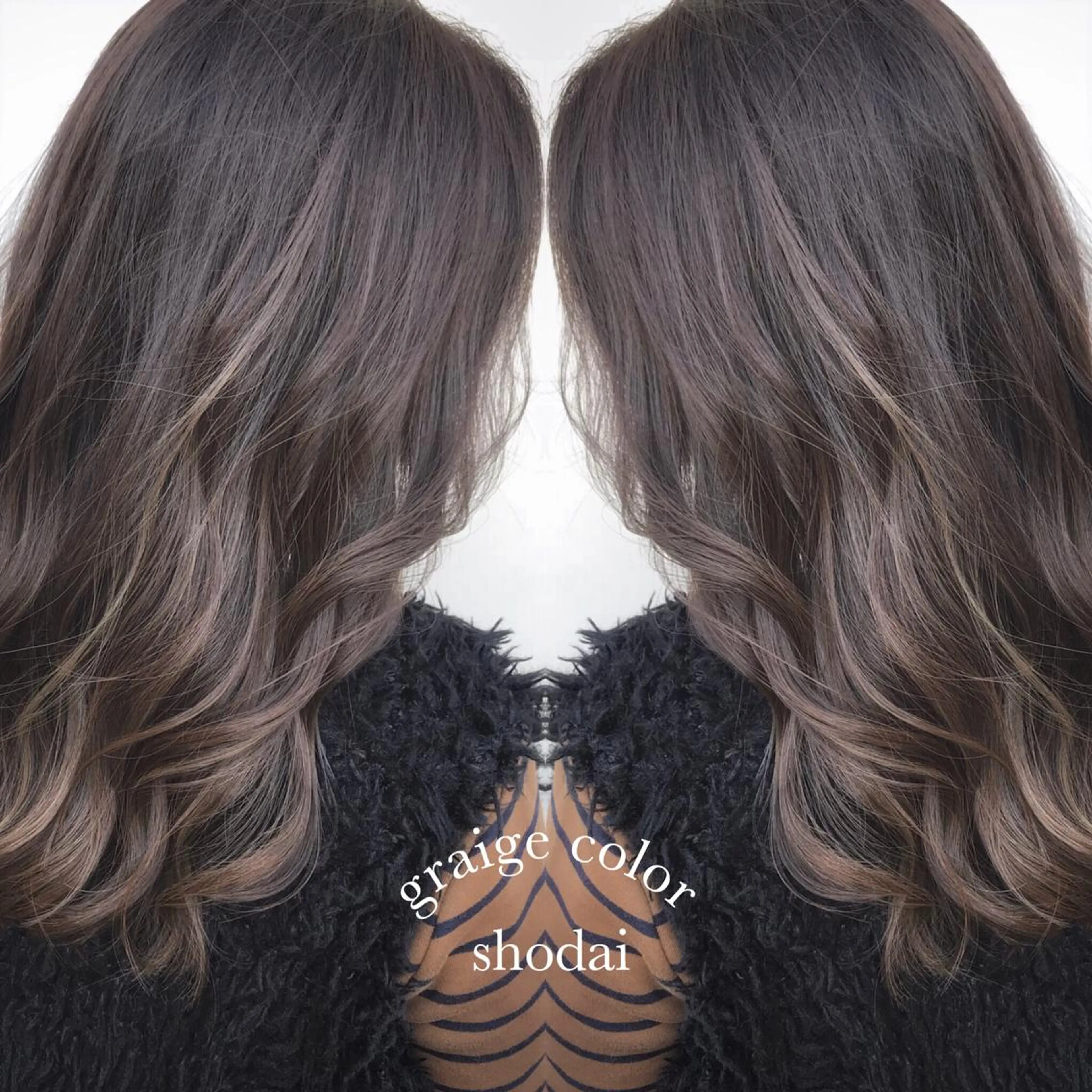 ロング カラー ハイライト、レイヤー カット/西梅田/中西のヘアスタイル