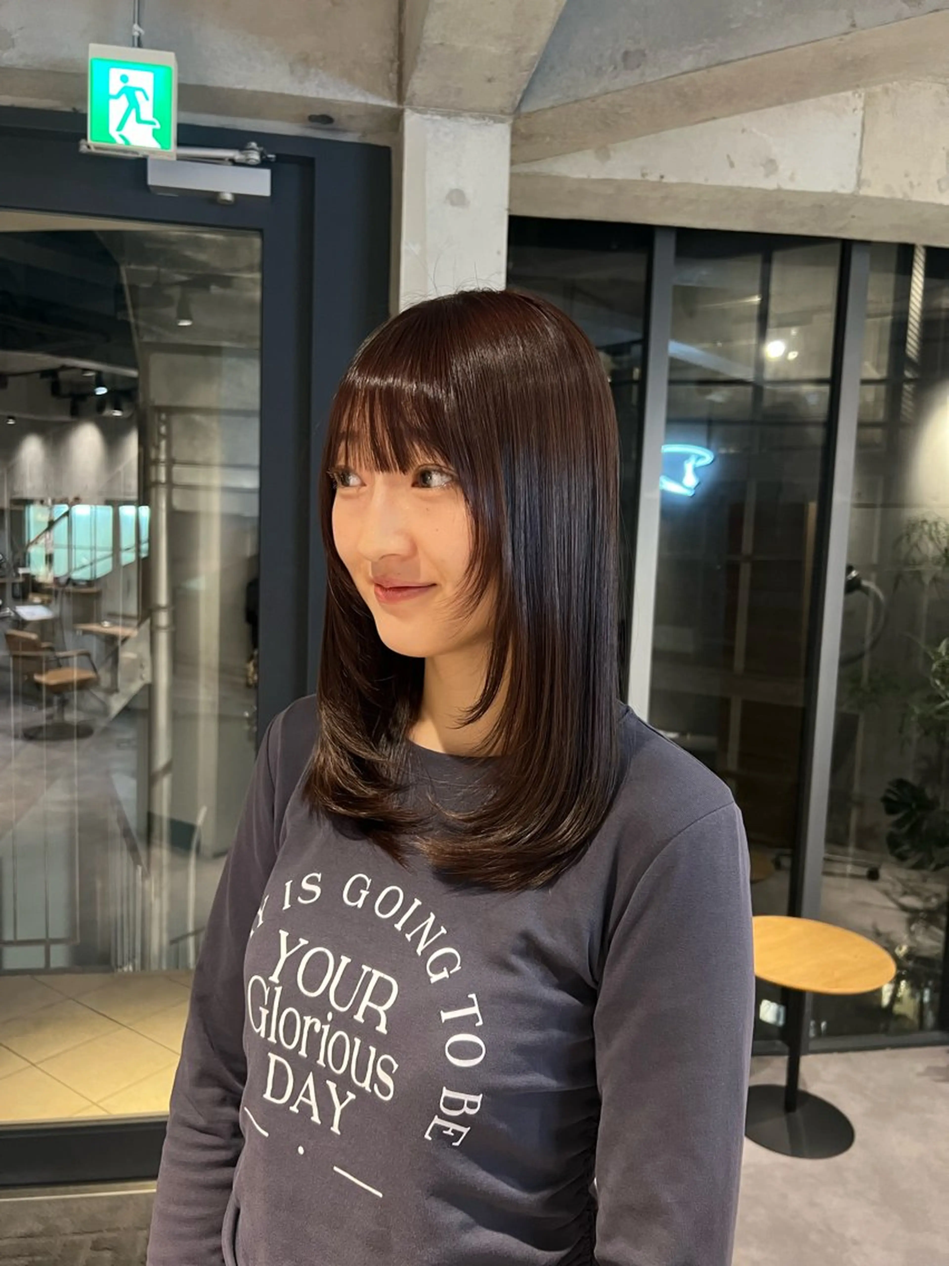 セミロング カラー ブラウンカラー ピンクカラー ピンクブラウン ヘアカラー トリートメント yuri /ブリーチ /ダブルカラーのヘアスタイル
