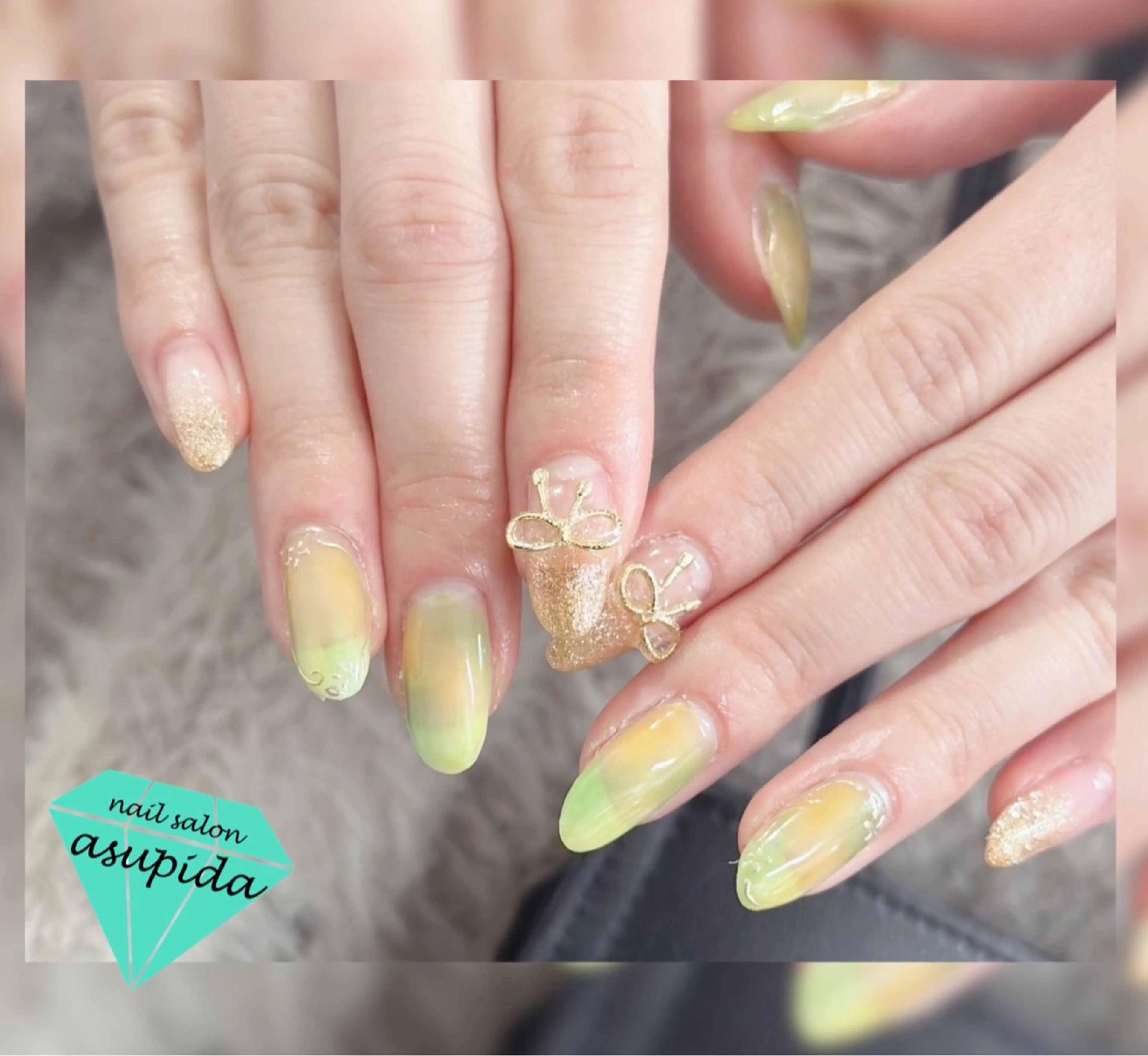 ネイル リボン ハンドネイル nailsalon asupida所属・nail salon asupidaのネイルデザイン