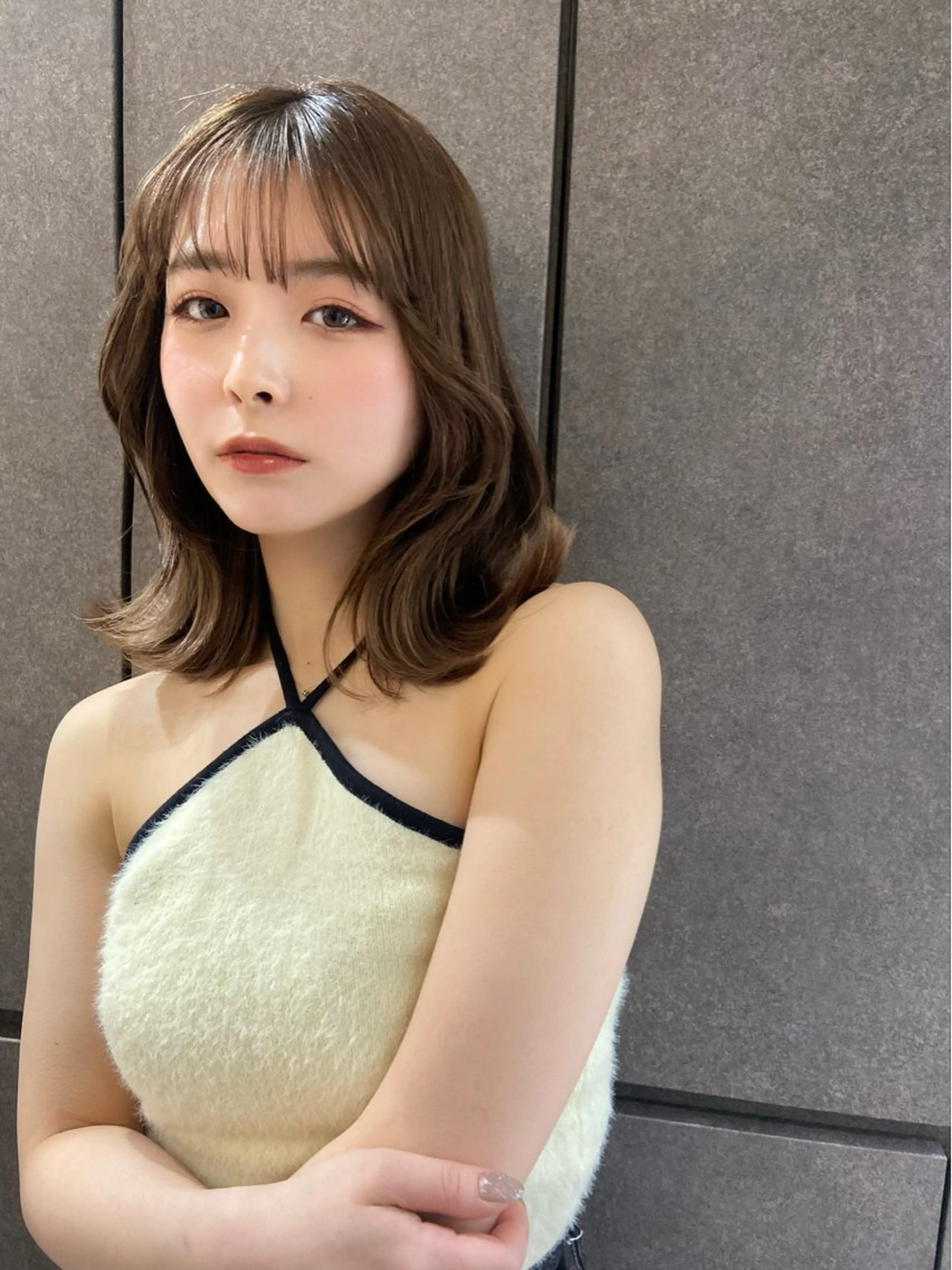 ミディアム 韓国風ヘア レイヤーカット Londnaitre MAHOのヘアスタイル