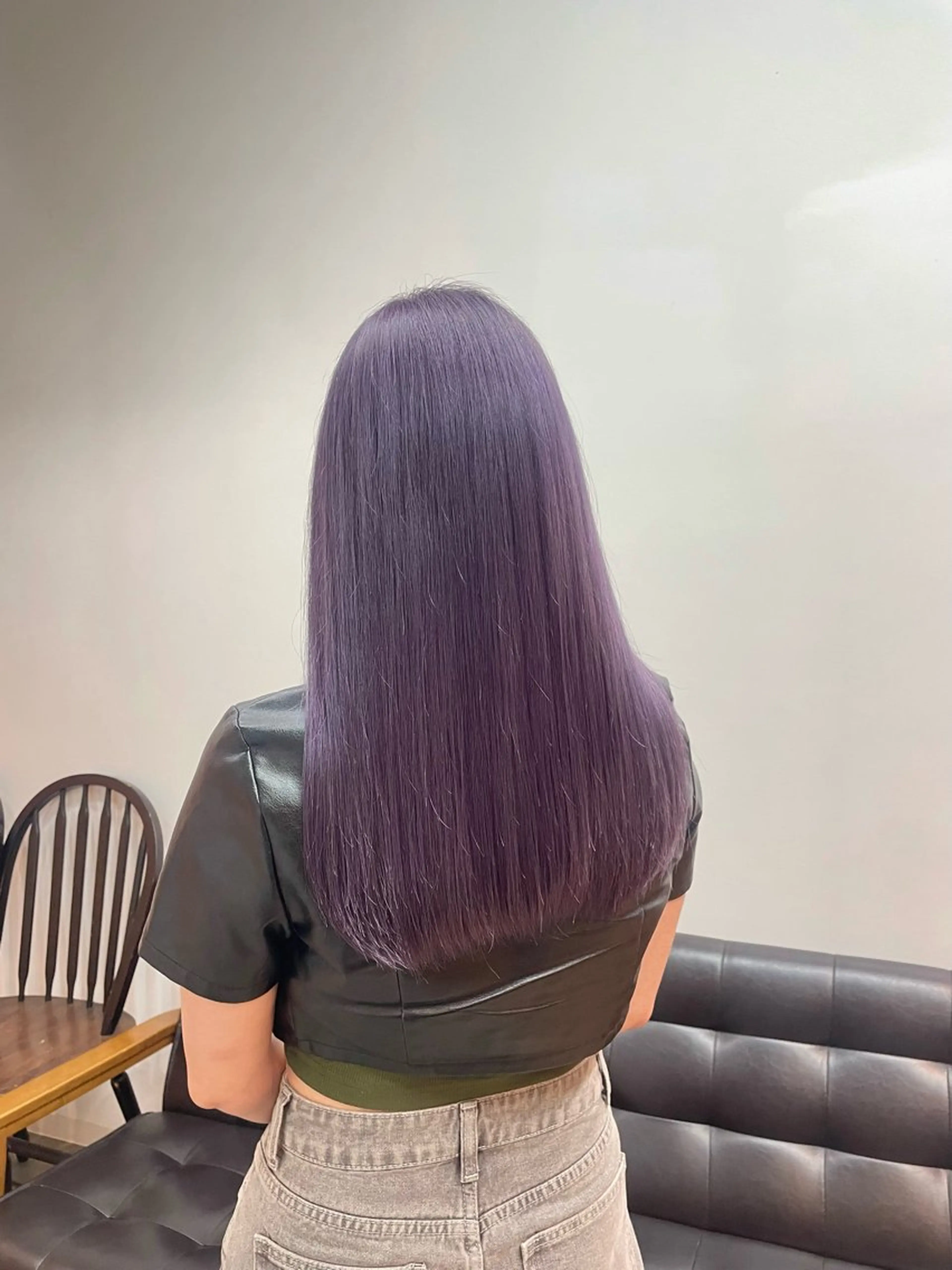 ロング カラー ラベンダーカラー ピンクカラー ピンクラベンダー Ameri所属・Riko🫧 艶カラーのヘアスタイル