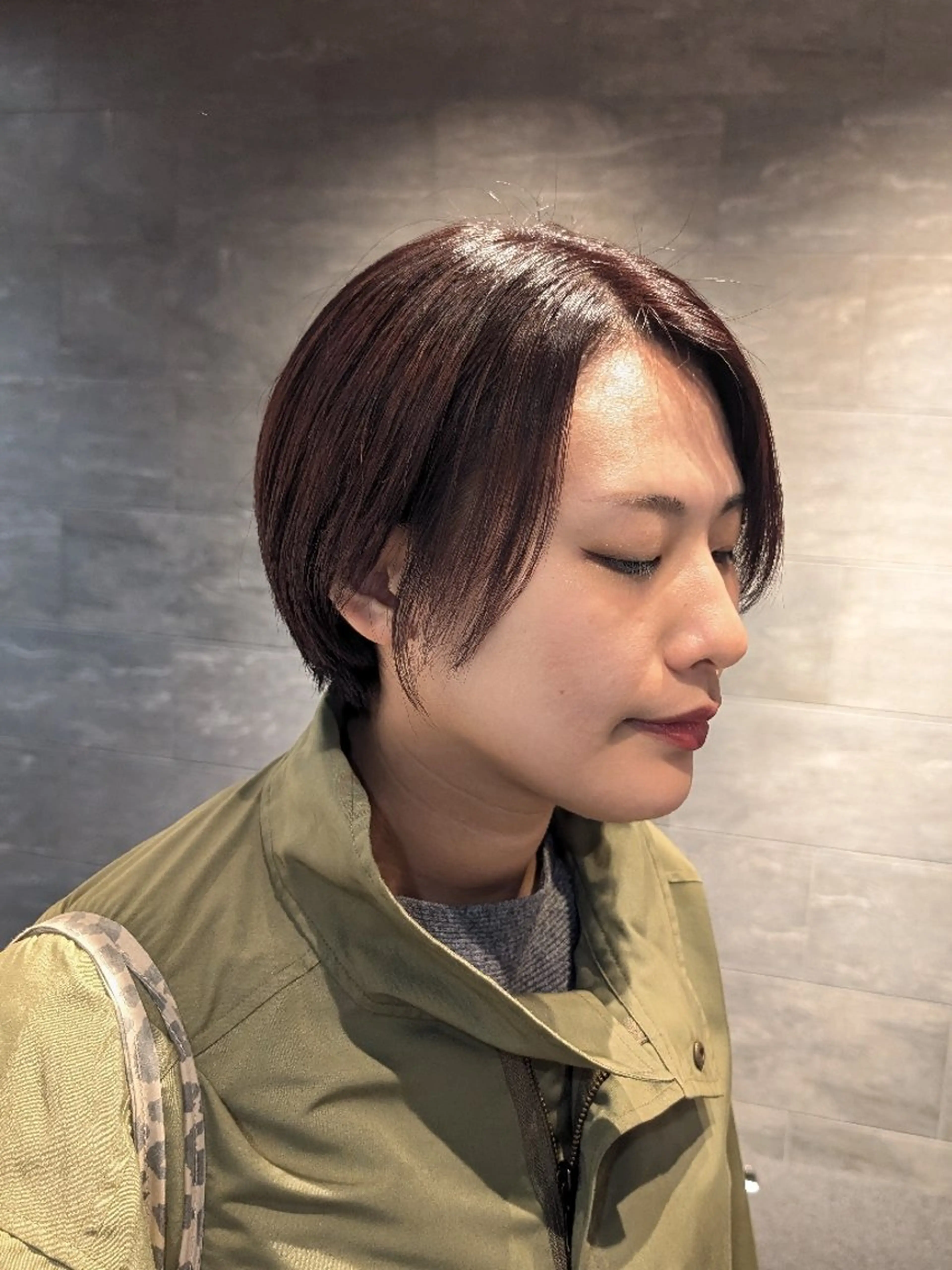 ショート ツヤ髪🎀暖色カラー さとあみのヘアスタイル