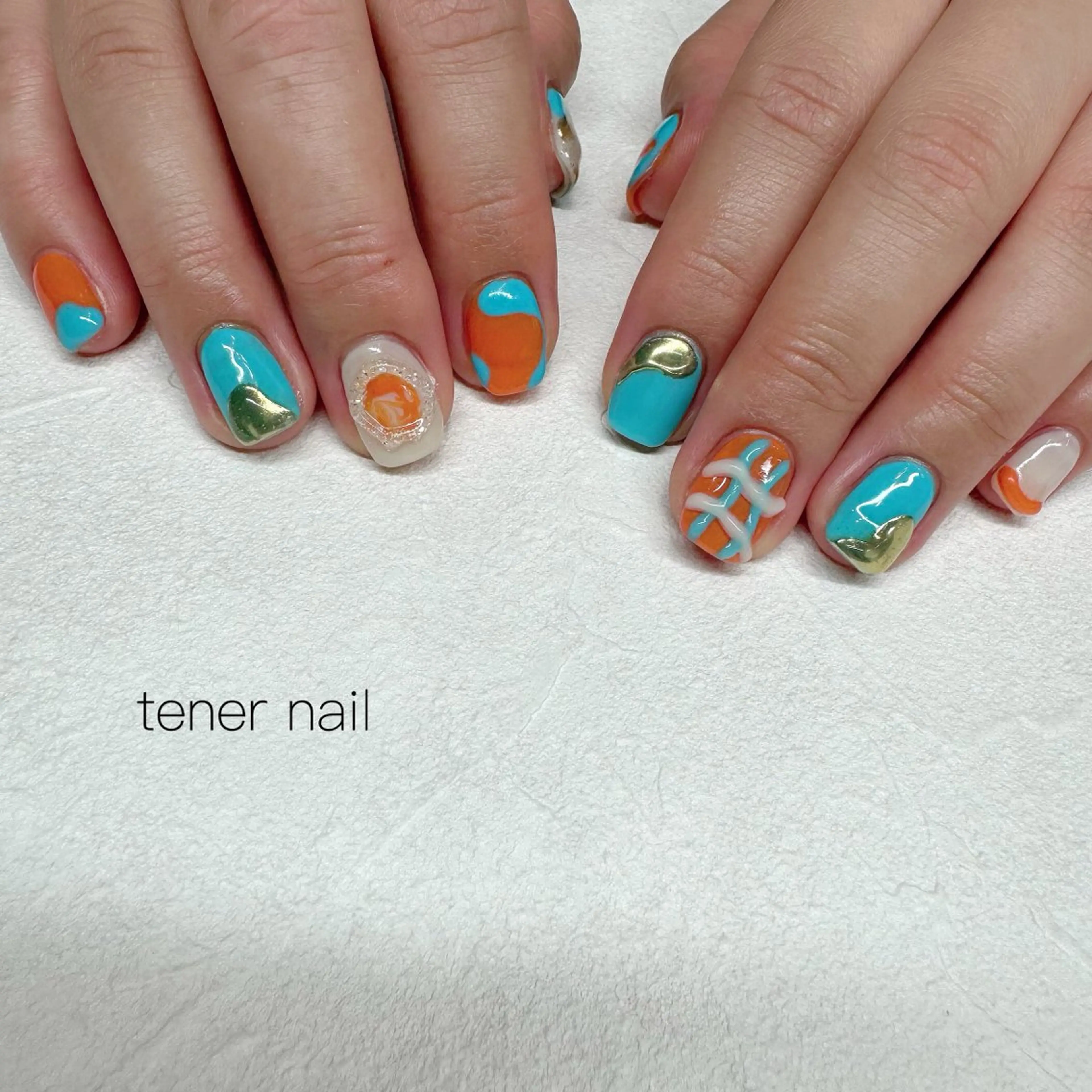 ネイル オレンジ ハンドネイル tener  nail  テネルネイル所属・テネルネイル tener nailのネイルデザイン