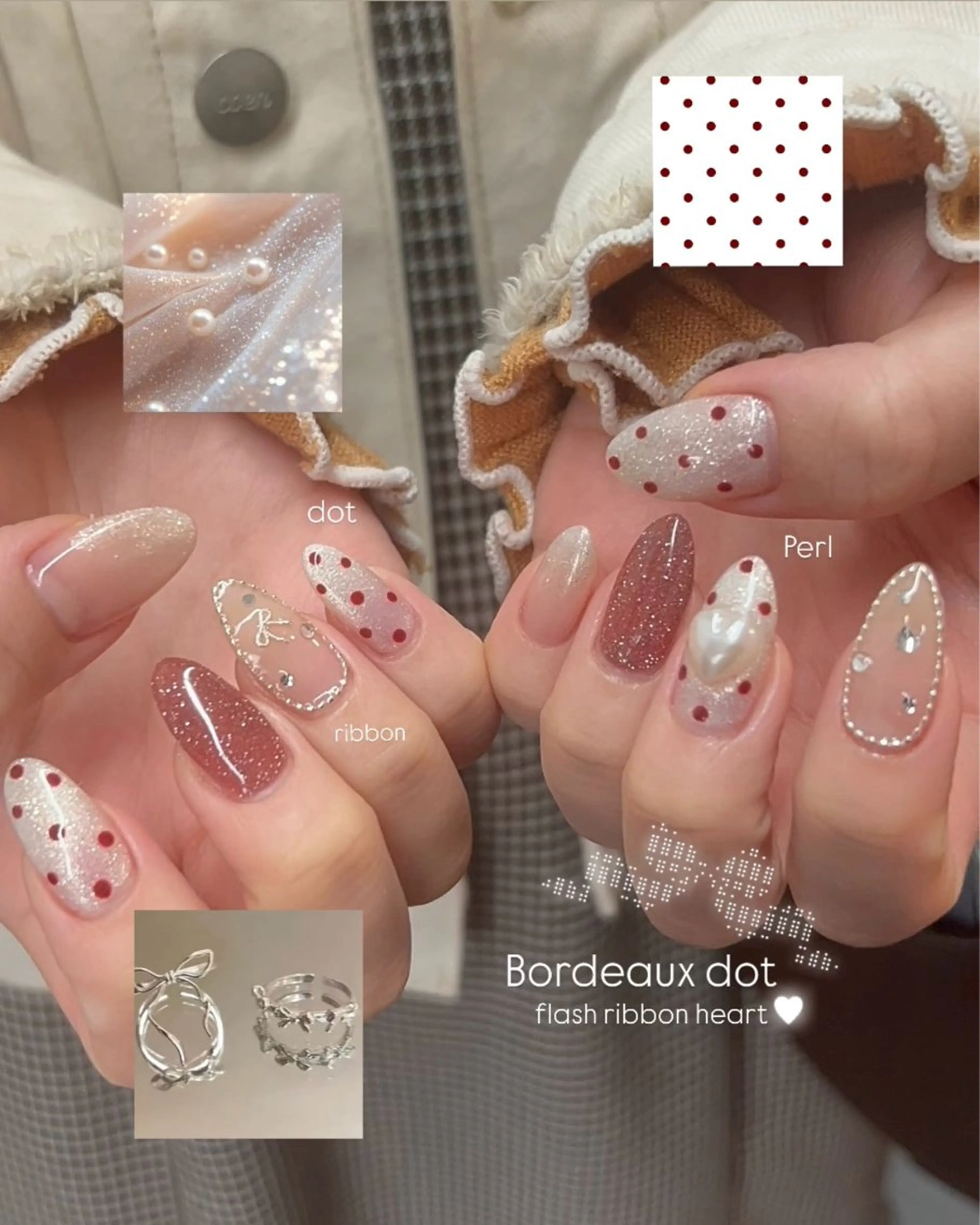 ネイル ボルドー フットネイル フレンチネイル ガーリー 韓国ネイル ハンドネイル EmaNail🎀 Haaruのネイルデザイン