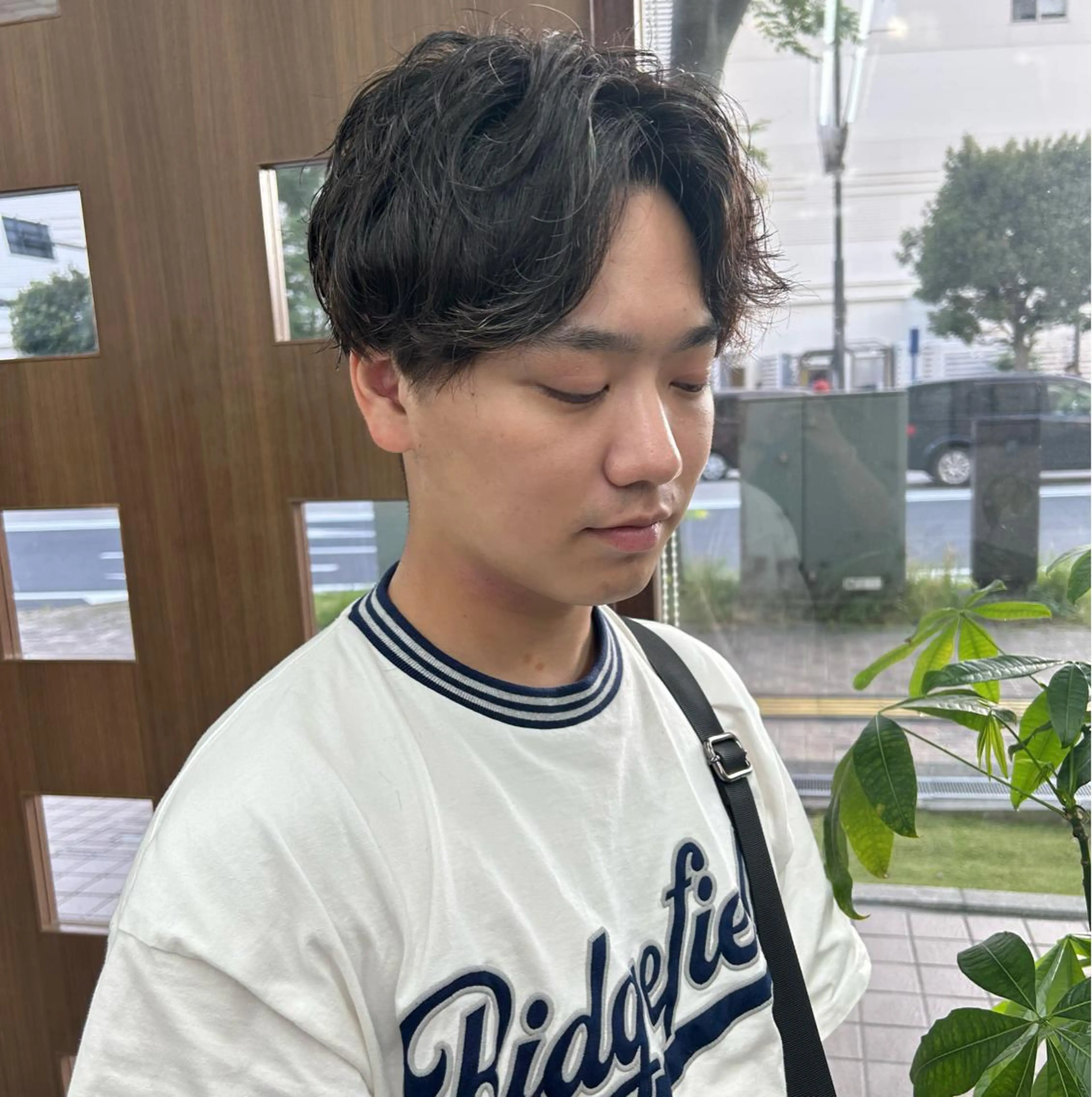 ショート パーマ メンズ センターパート カット パーマ メンズパーマの達人 /タカシマ　ダイスケのヘアスタイル