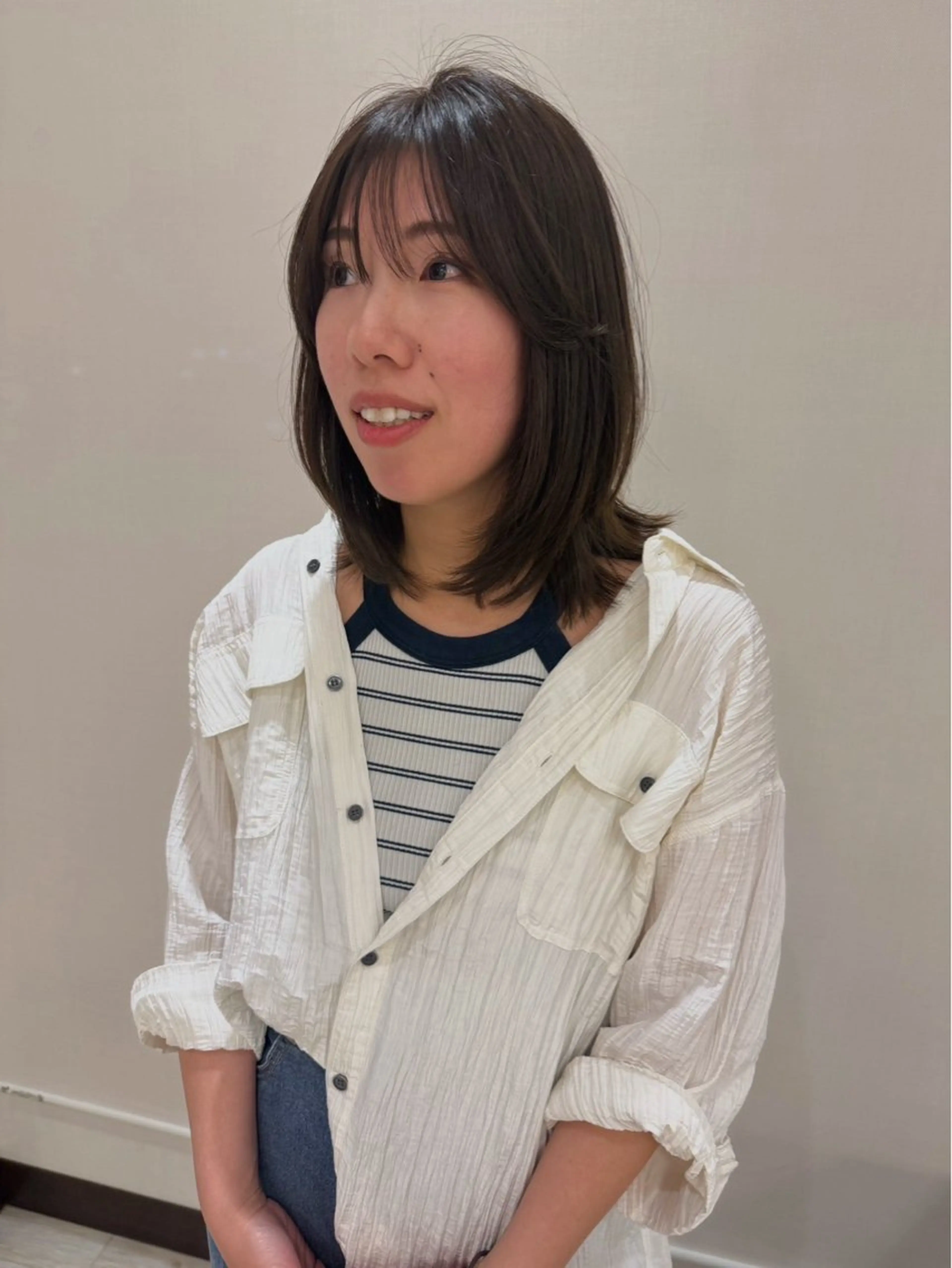ミディアム カット 縮毛矯正 soi dueのヘアスタイル