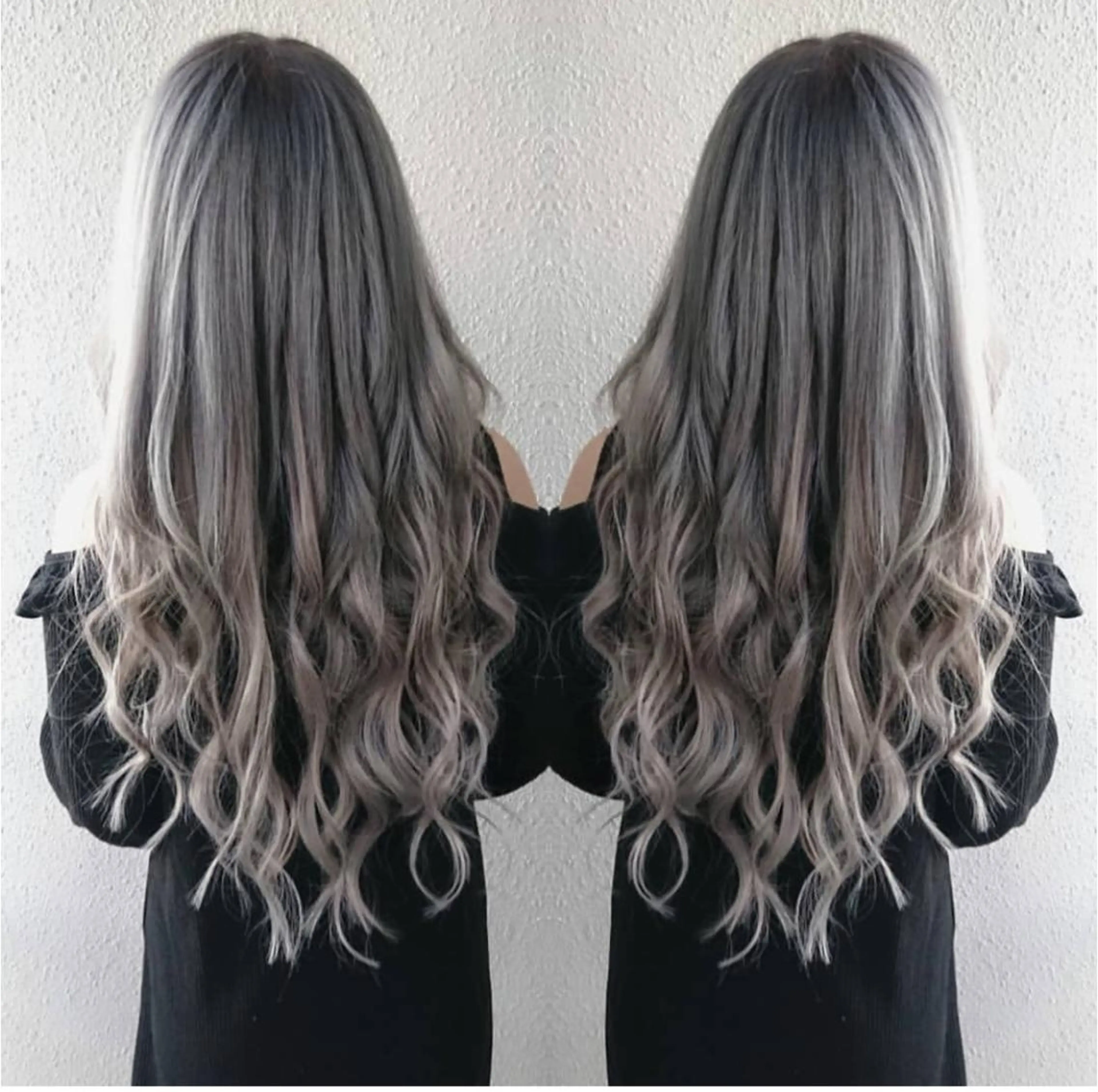 ロング カラー シールエクステ シルバー エクステ れん/ハイトーン /エクステ/韓国風のヘアスタイル