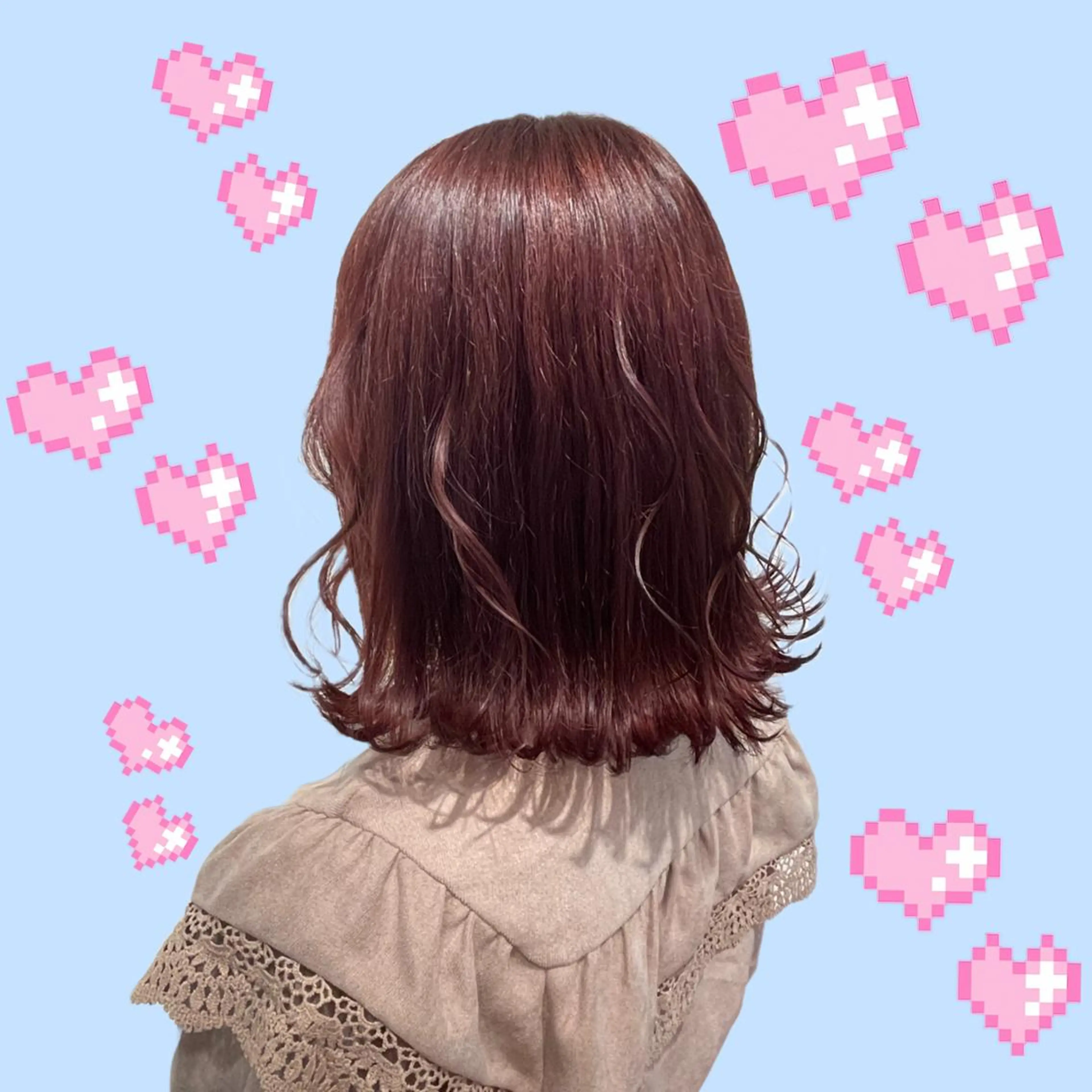 ミディアム カラー ヘアアレンジ ブラウンカラー ピンクカラー ピンクブラウン 🦄ブリーチ💜エク ステ💜MIU🦄のヘアスタイル