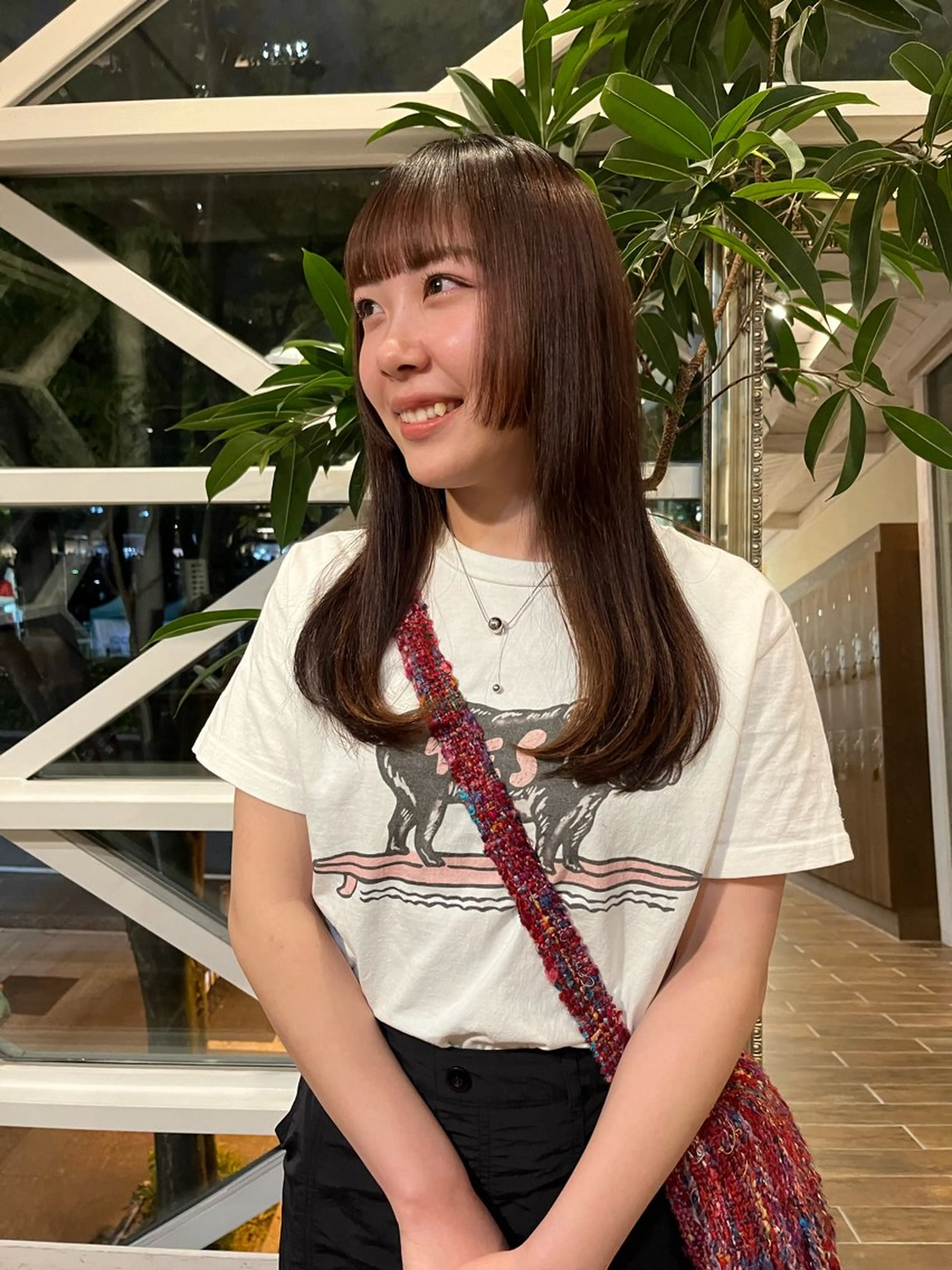 ロング パーマ 姫カット ストレートパーマ カット 縮毛矯正 松野 心音のヘアスタイル