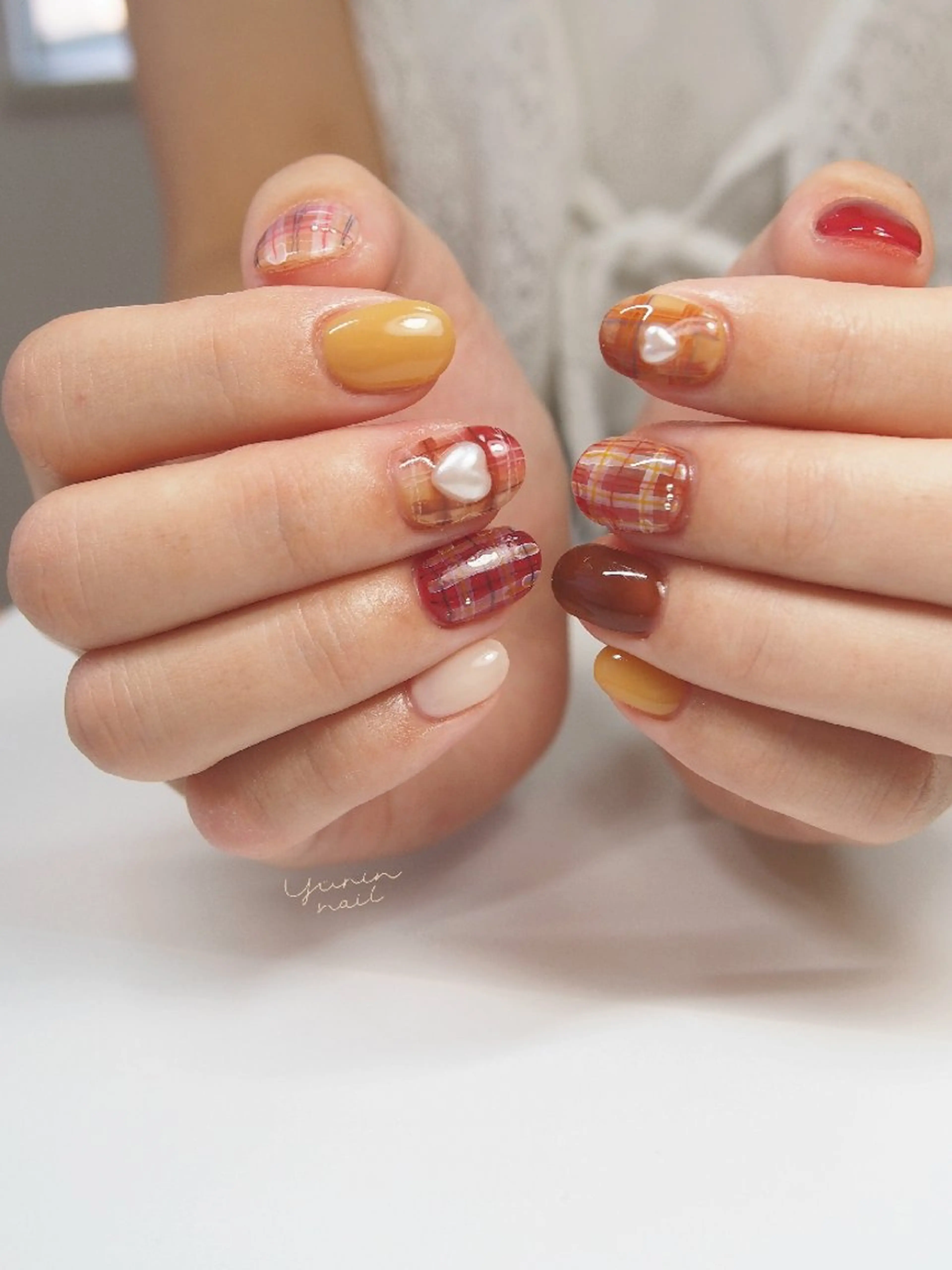 ネイル 大理石ネイル(マーブル) ショートネイル ハンドネイル ショートネイル専門 yurin nailのネイルデザイン